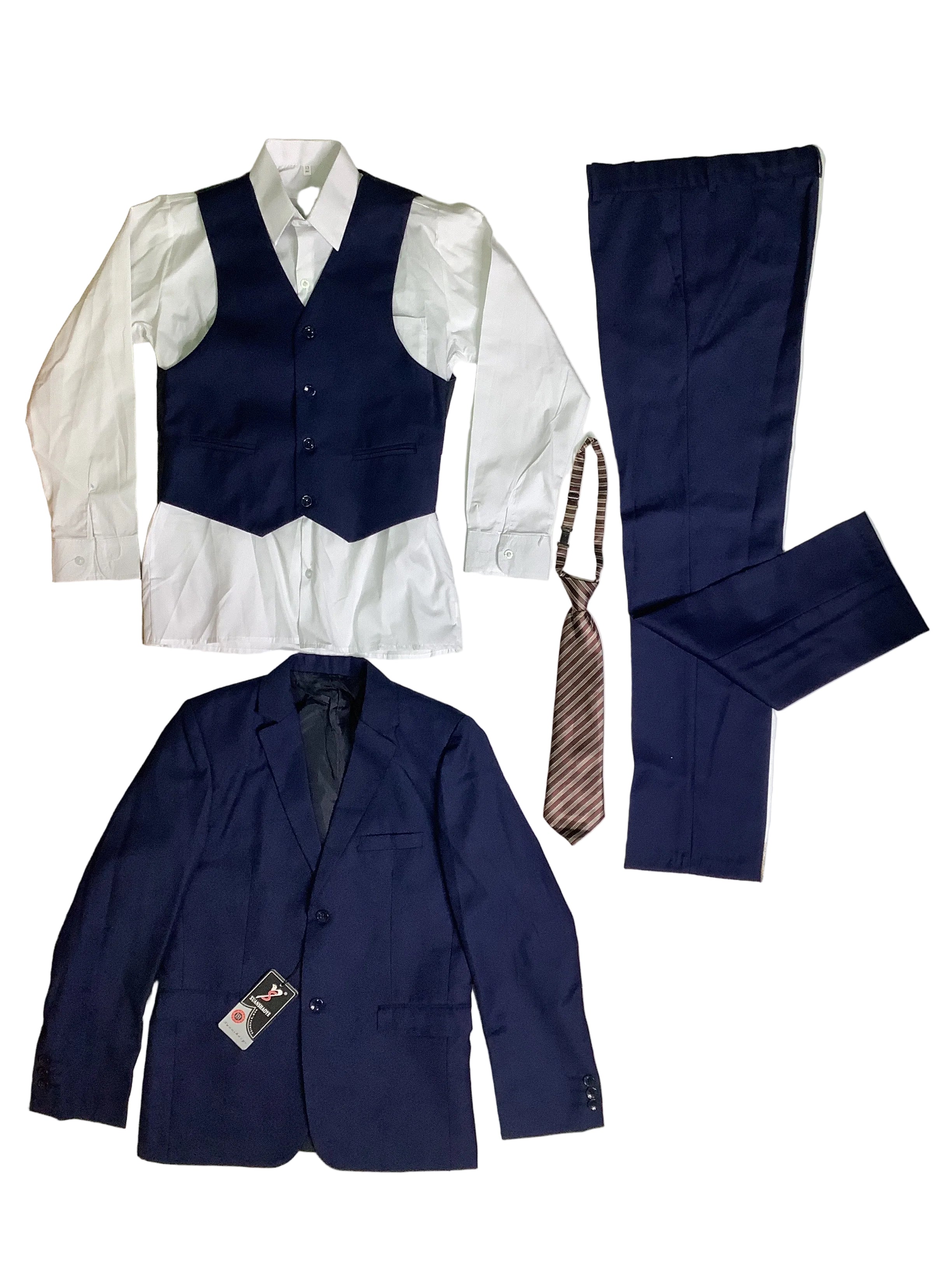 Xuanshaoye Plain Navy Blue Boy's Suits.