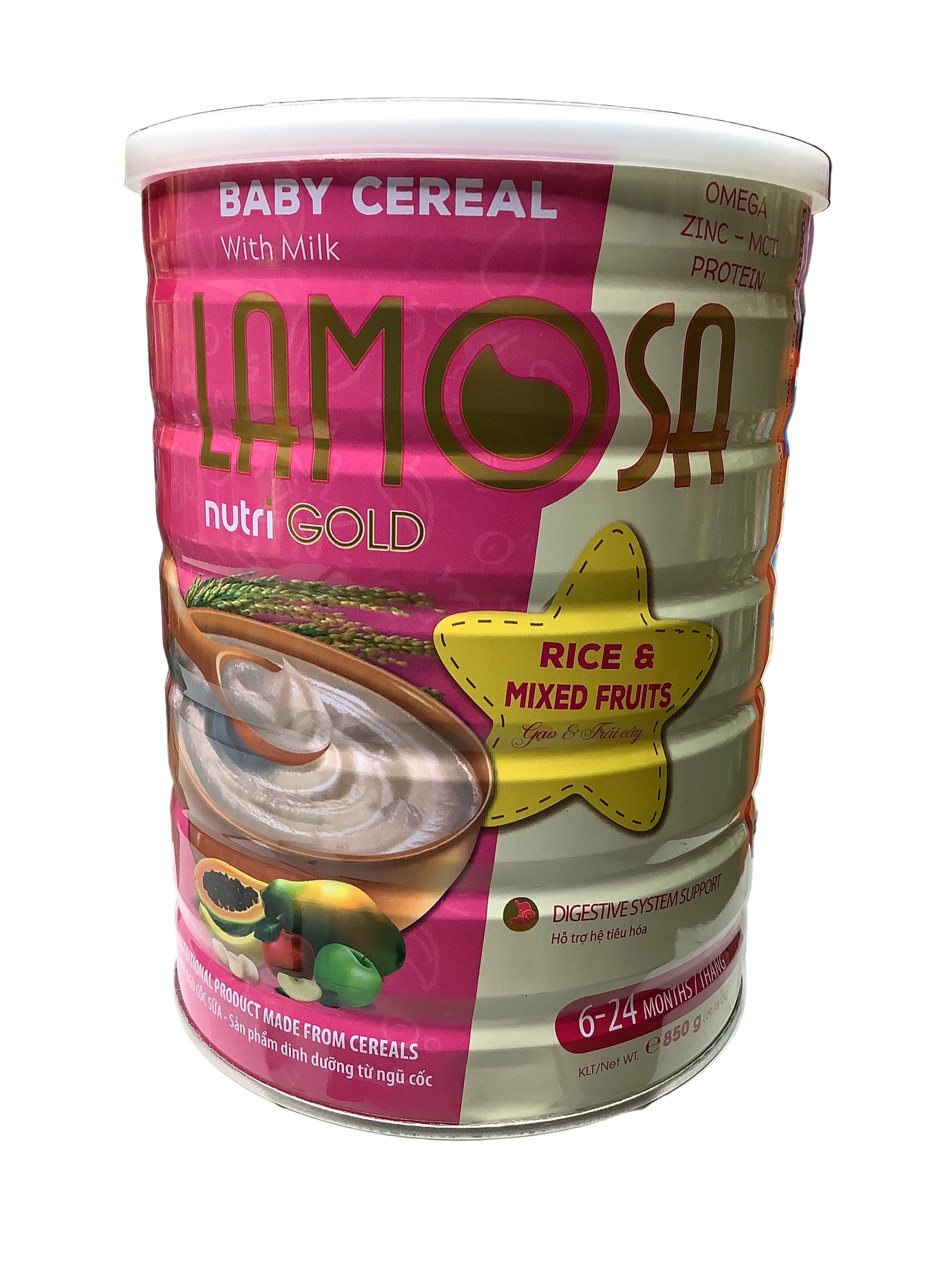 Lamosa Nutri Gold Rice & Mixed Fruits Baby Cereal 850g (6-24 Months)