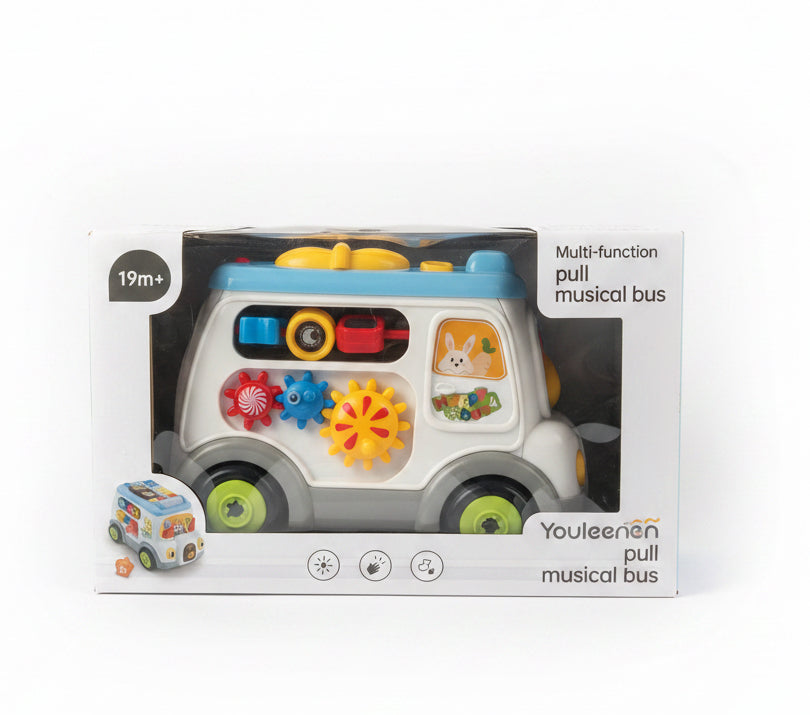 Youleen Multi-Function Pull Musical Bus (19m+)