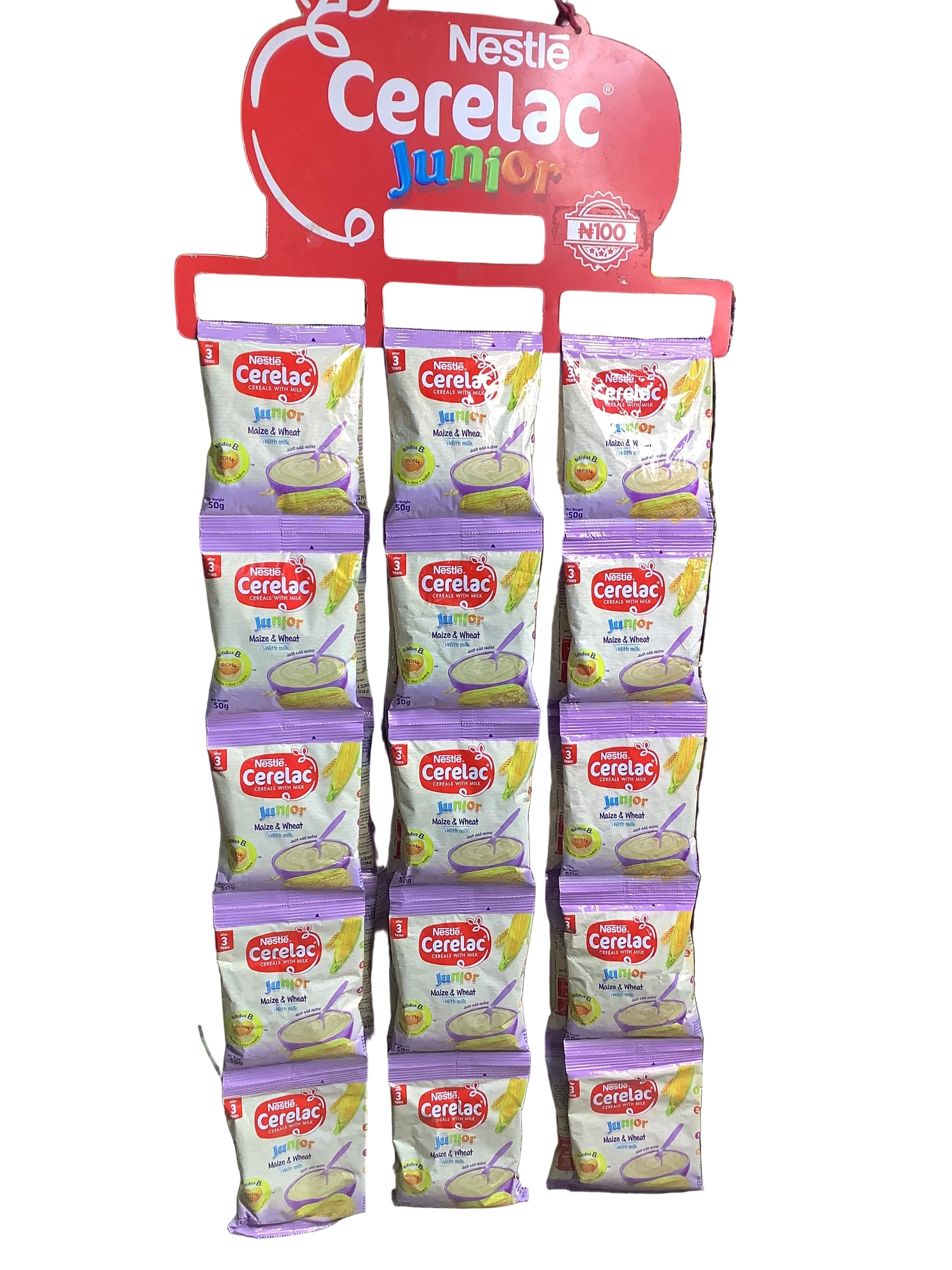 Nestle Cerelac Maize & Wheat with Milk Junior Baby Cereal 50g(Rows)