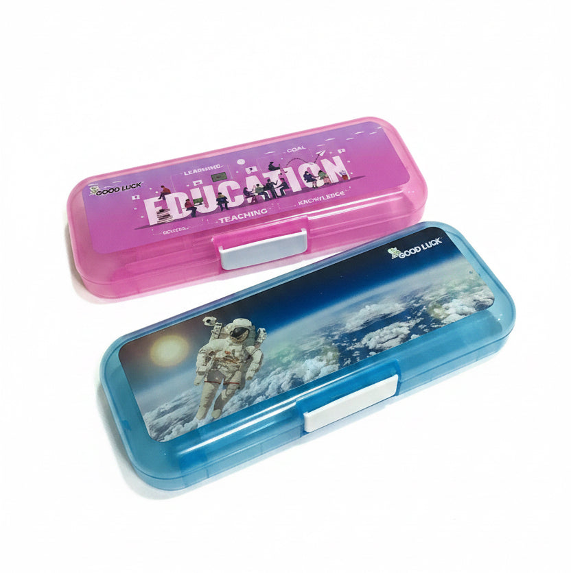 Good Luck Stationery Transparent Pencils Case(Round)