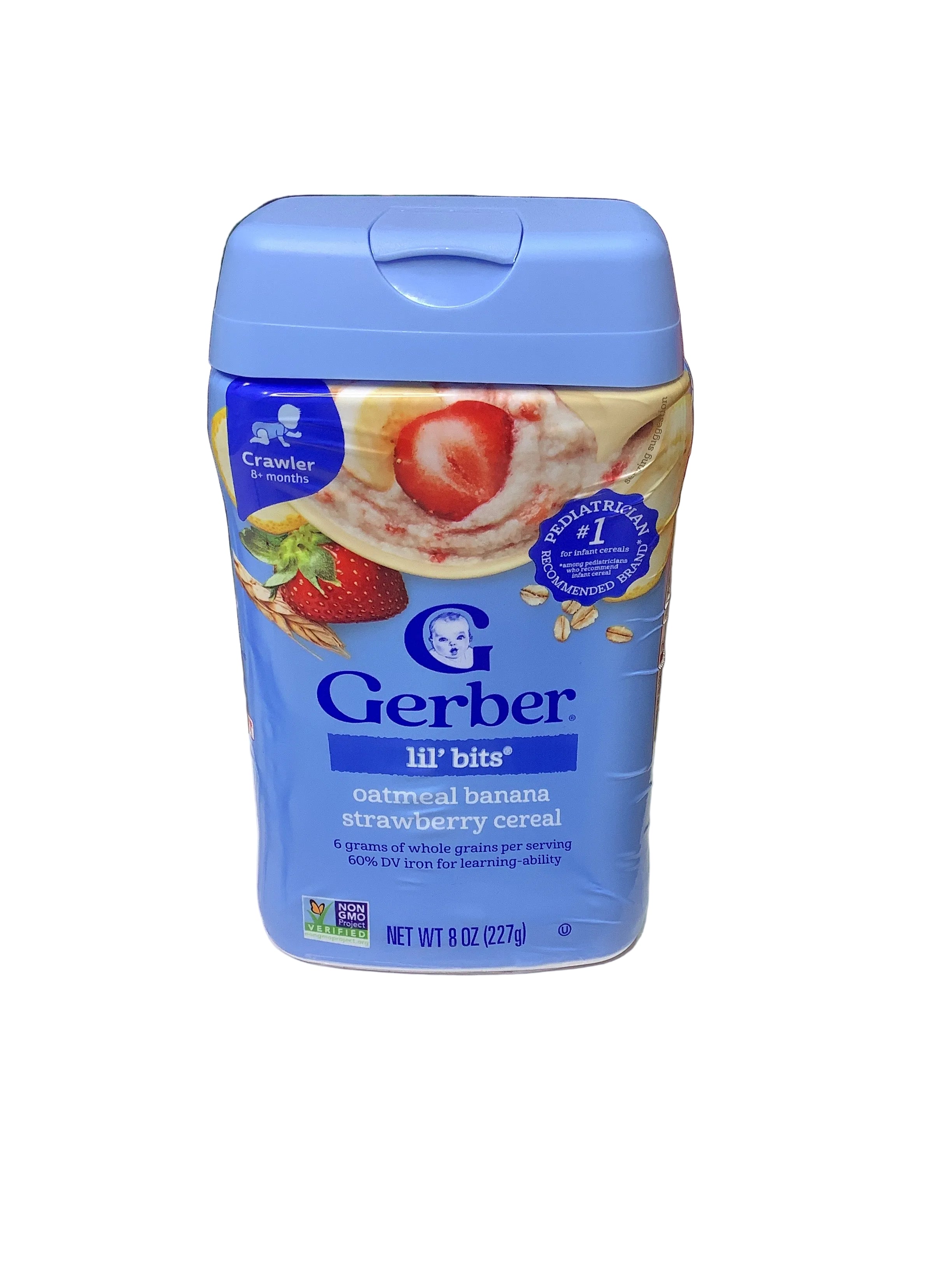 Gerber Lil'Bits Oatmeal Banana Strawberry Whole Grains Baby Cereal. 227g.