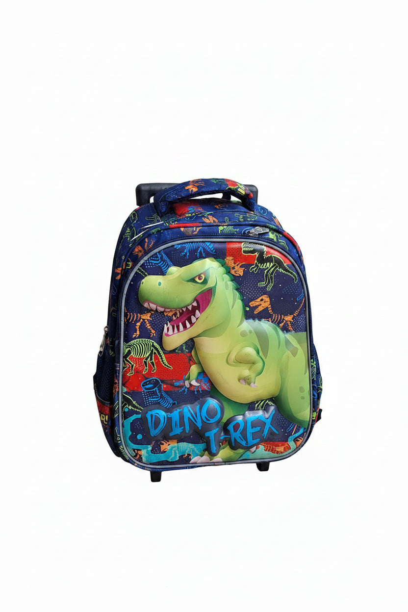 H.S.D Dino T-Rex Back To School Trolley Bag.