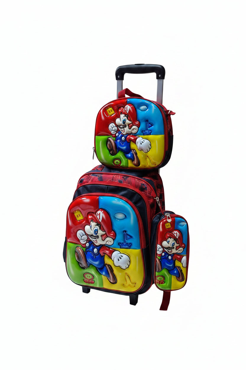 Mario 3in1 Trolley Back To School Bag