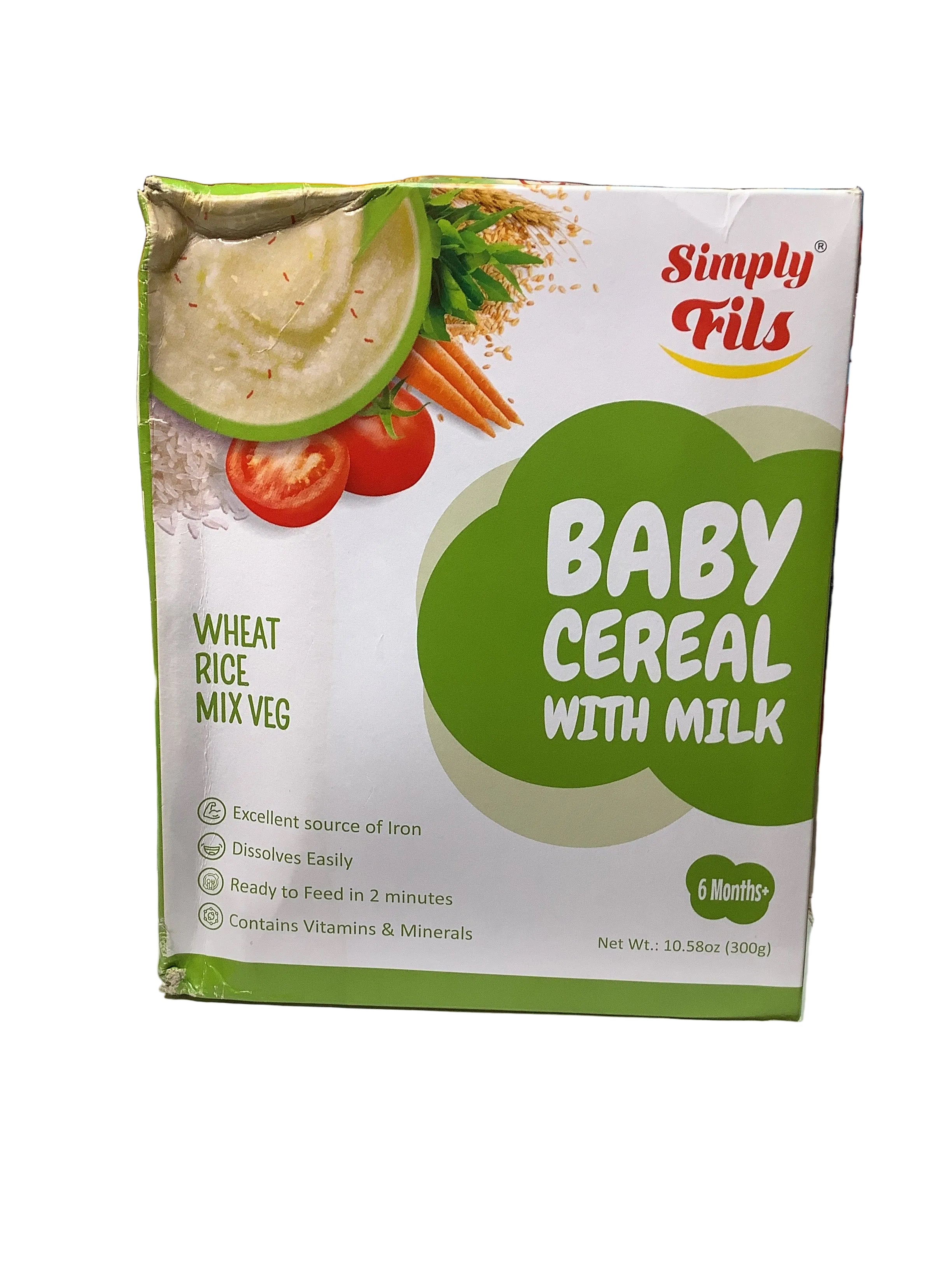 Simply Fils Baby Cereal With Milk Wheat Rice Mix Veg 300g (6 Months)