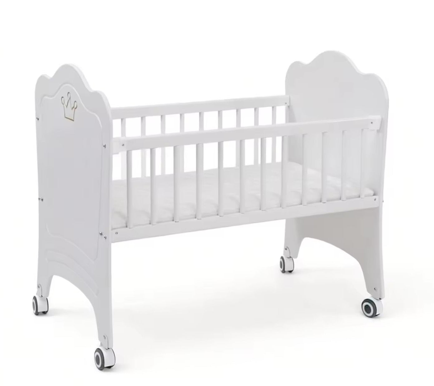 Cool Baby Wooden Bed With Crown Design (KDD-B2301).