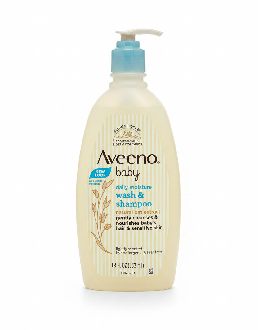 Aveeno Baby Daily Moisture Wash & Shampoo (532 ml).
