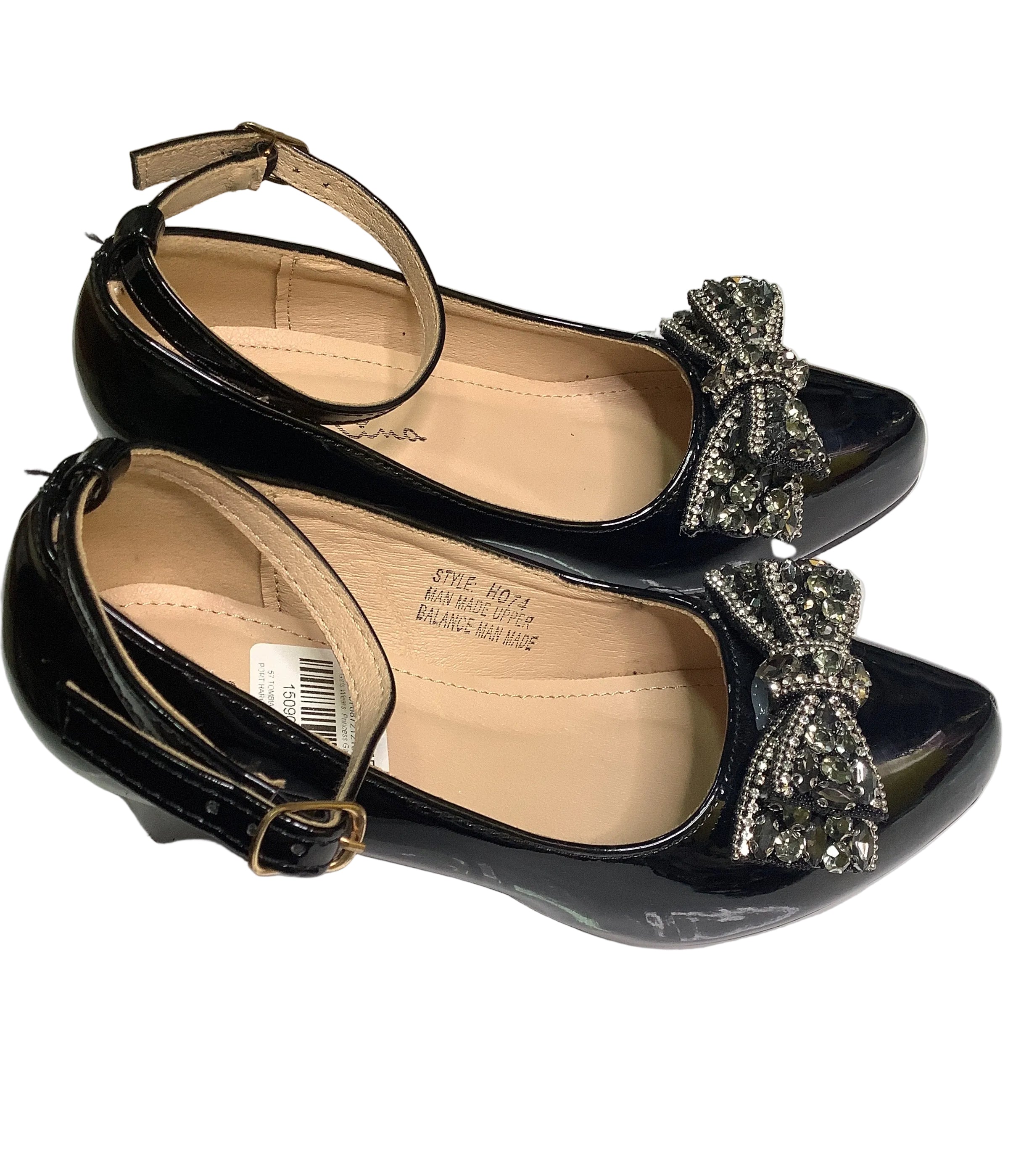 Nina Girl's Black Cover Shoe Heel.