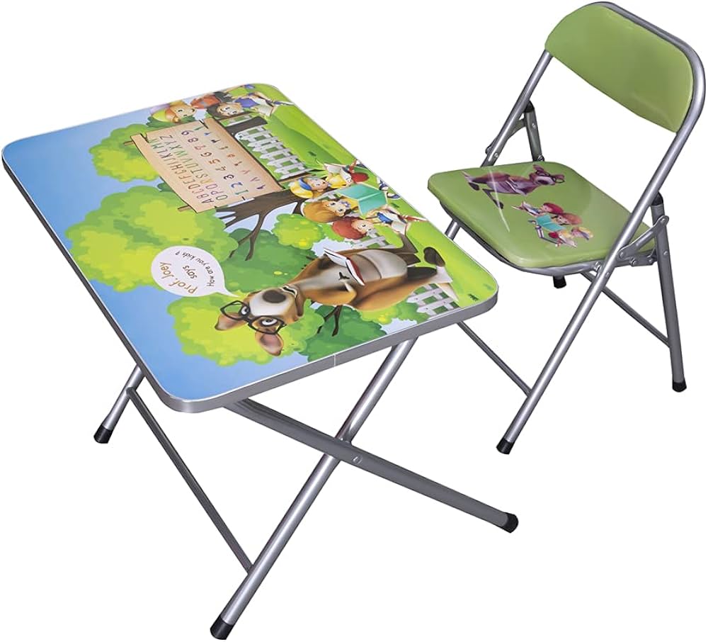 Children Foldable Chair And Table.