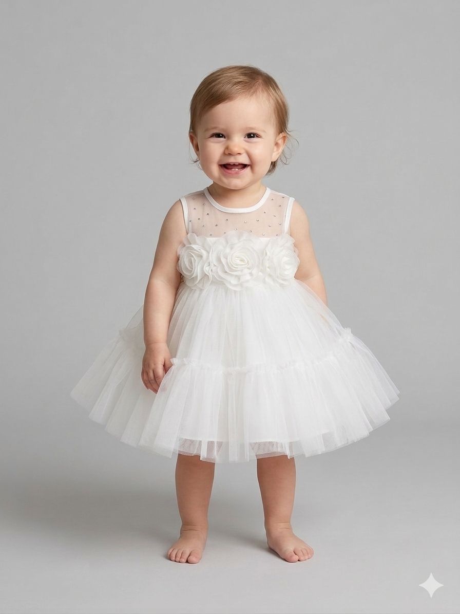Monita Kids Stoned Ball Gown with Head Band