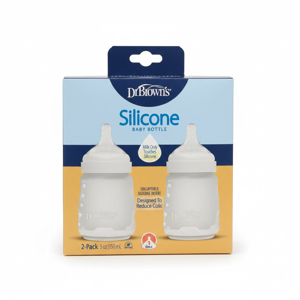Dr Brown’s Silicone Baby Bottle 2in1 Pack 150ML (0m+)