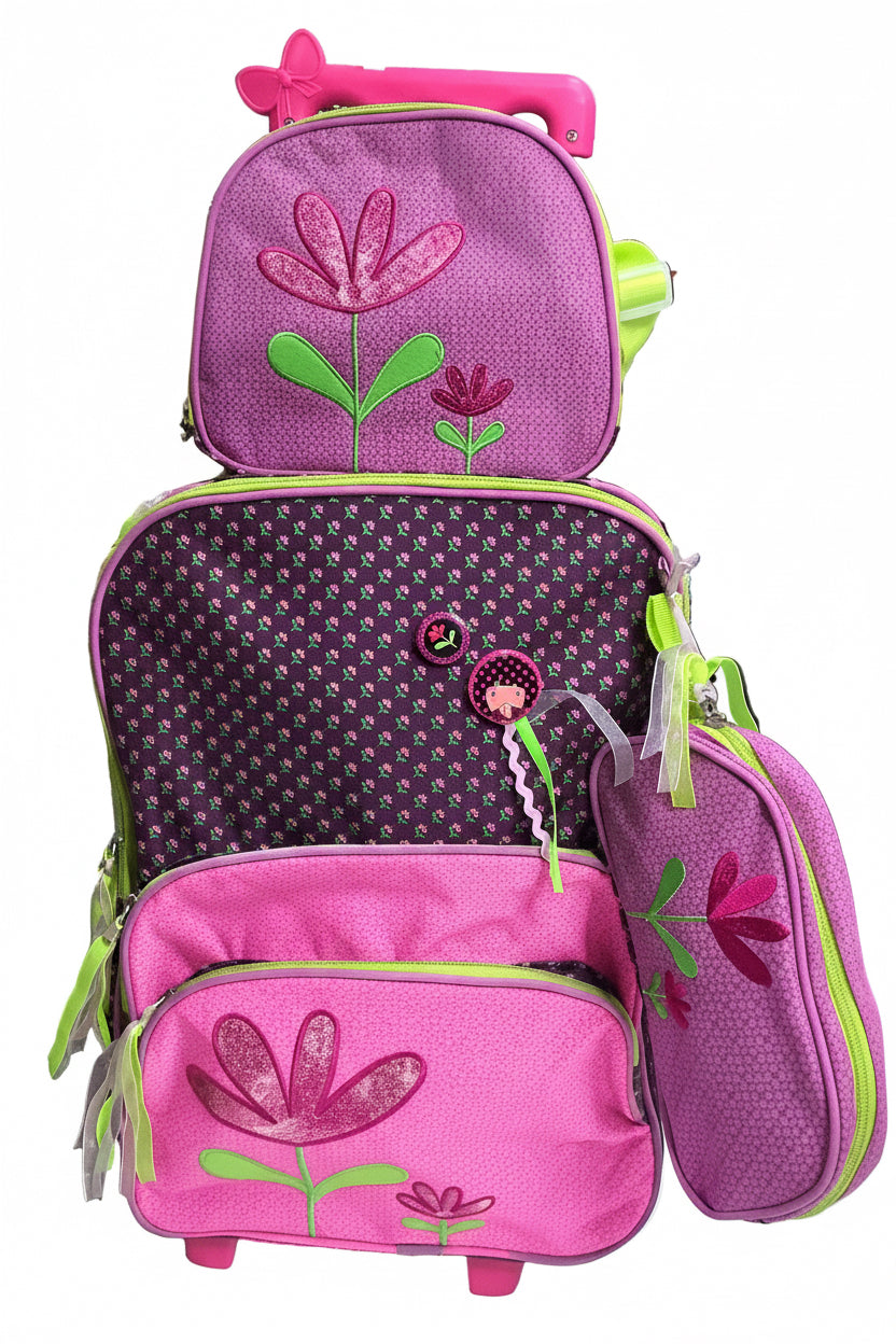 Jasminestar Back to School Trolley Bag with Lunch & Pencils Bag