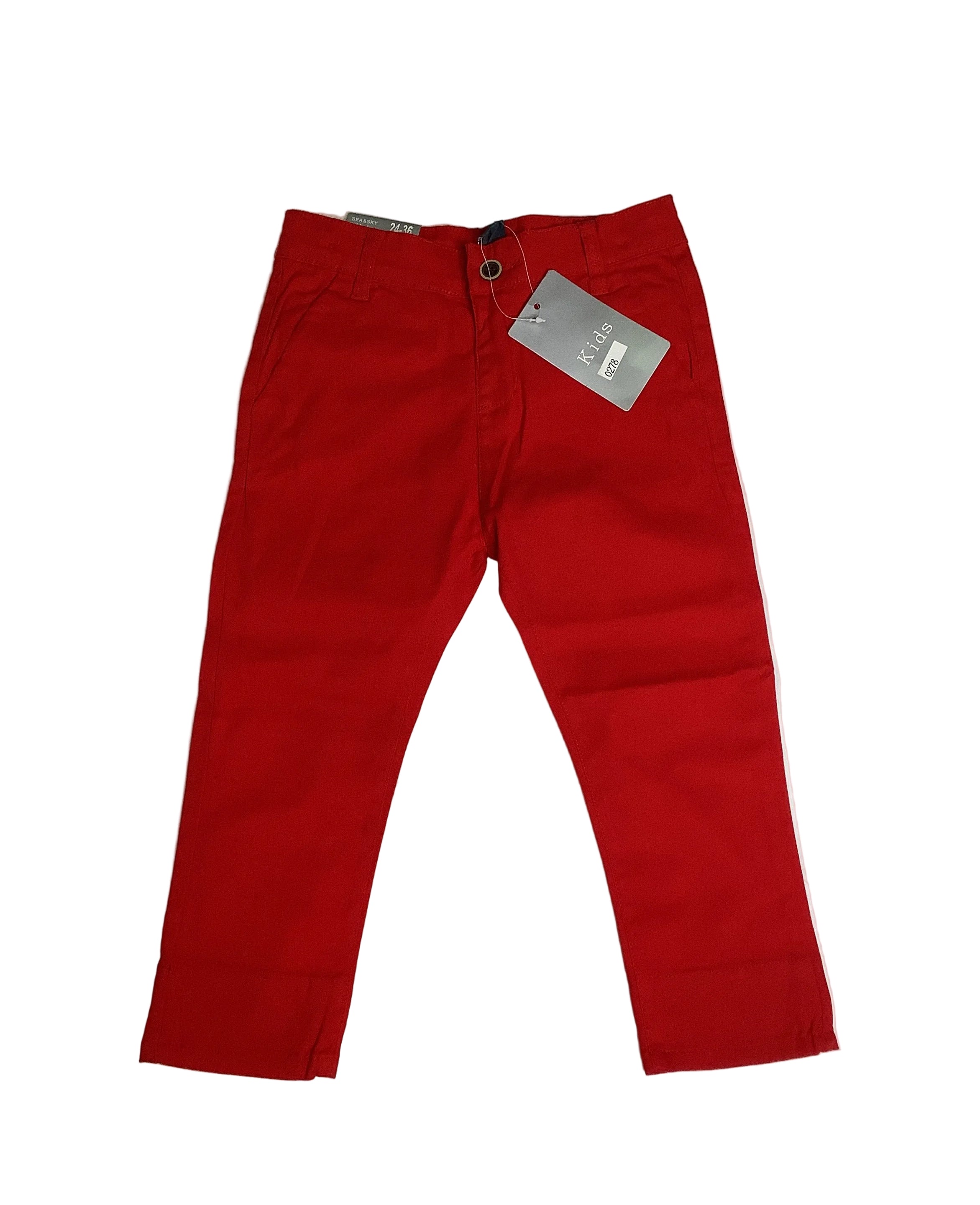 Kids Cinturilla Ajustable Red Trouser.