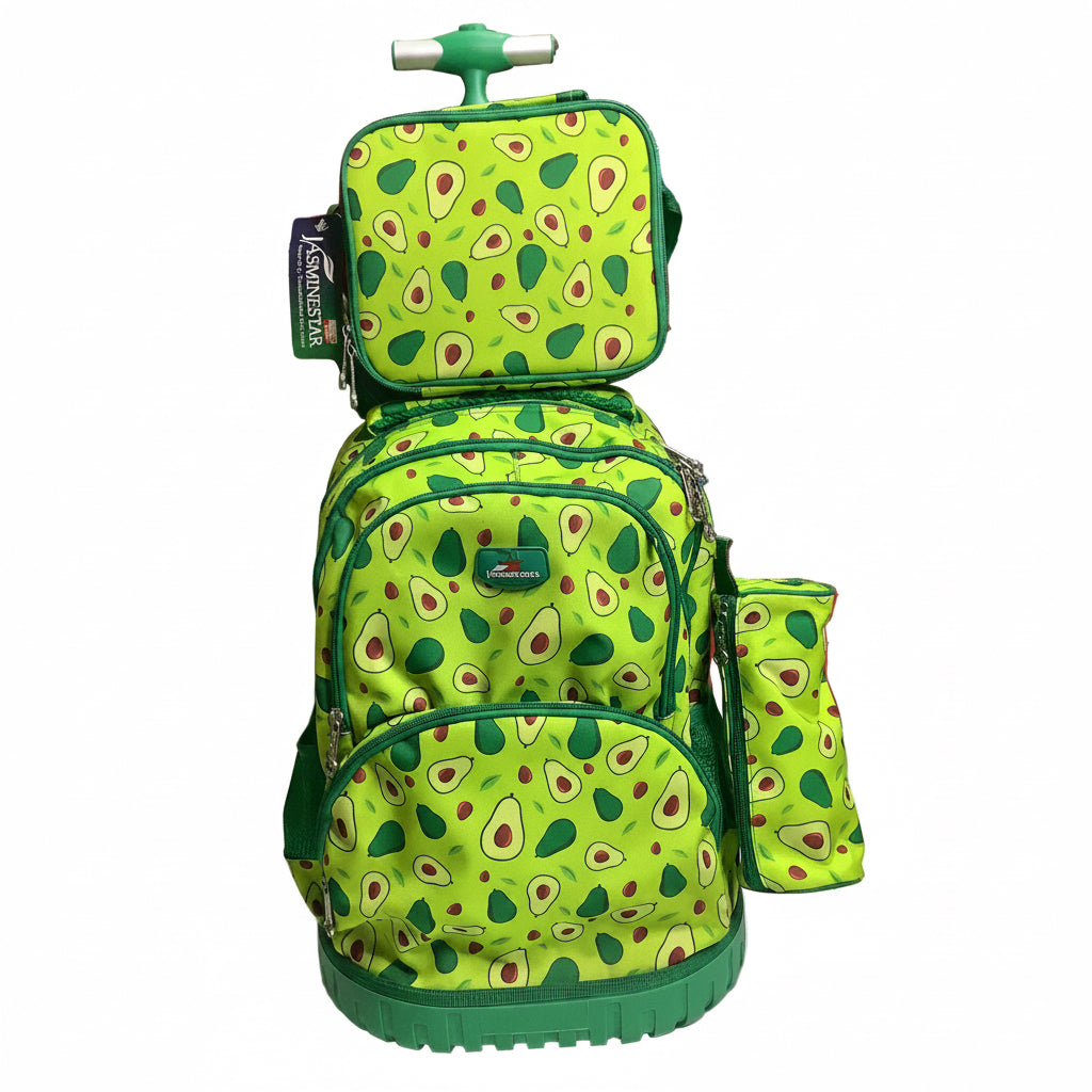 Jasmine Star Back To School Trolley Bag With Lunch & Pencils Bag