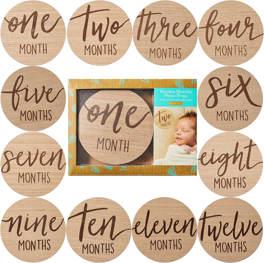 Wooden Monthly Photo Props (Accessories Photo Mensuels en Bois).