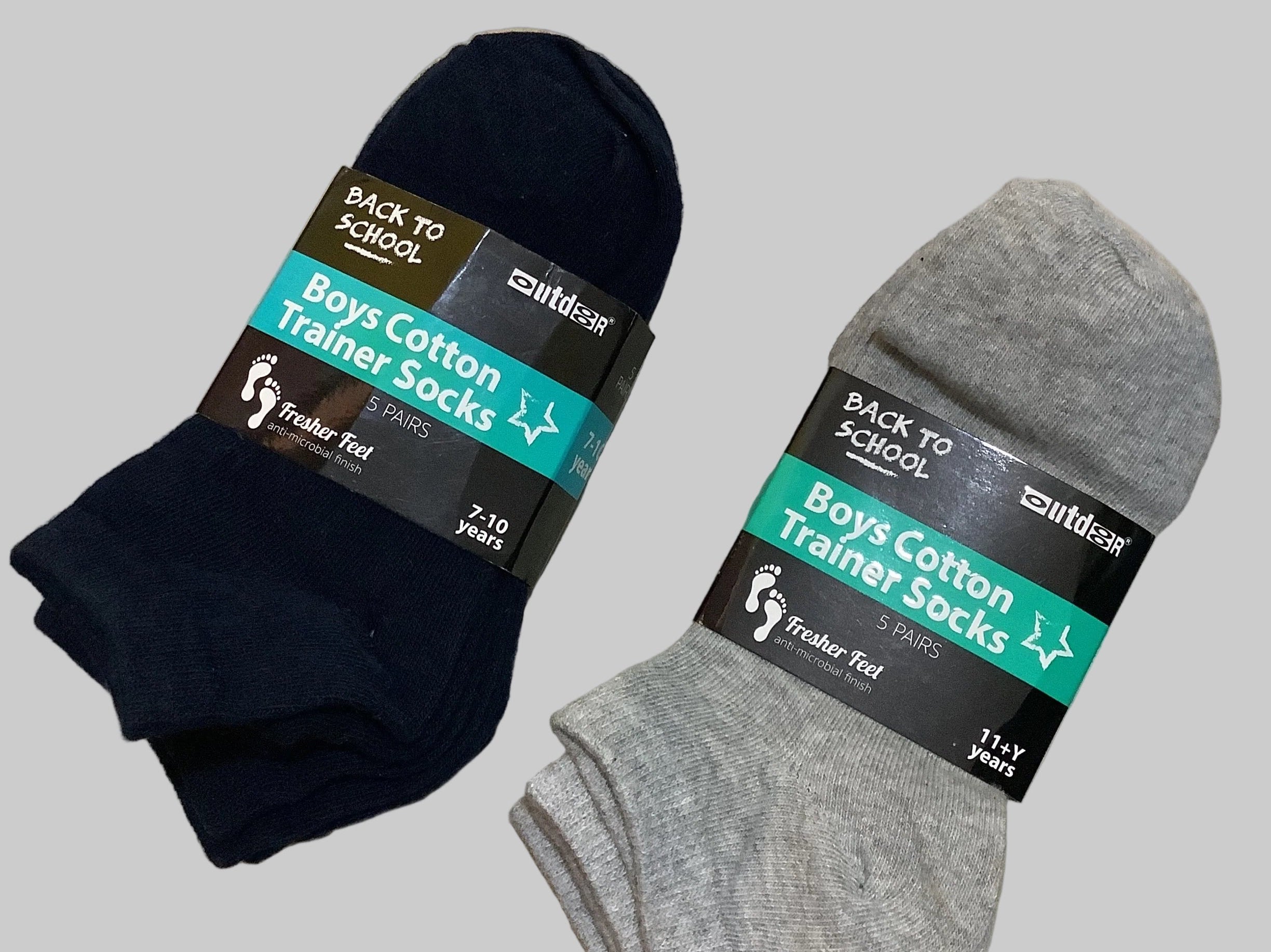 Outdoor Back to School Boys Cotton Trainer Socks 5 Pairs