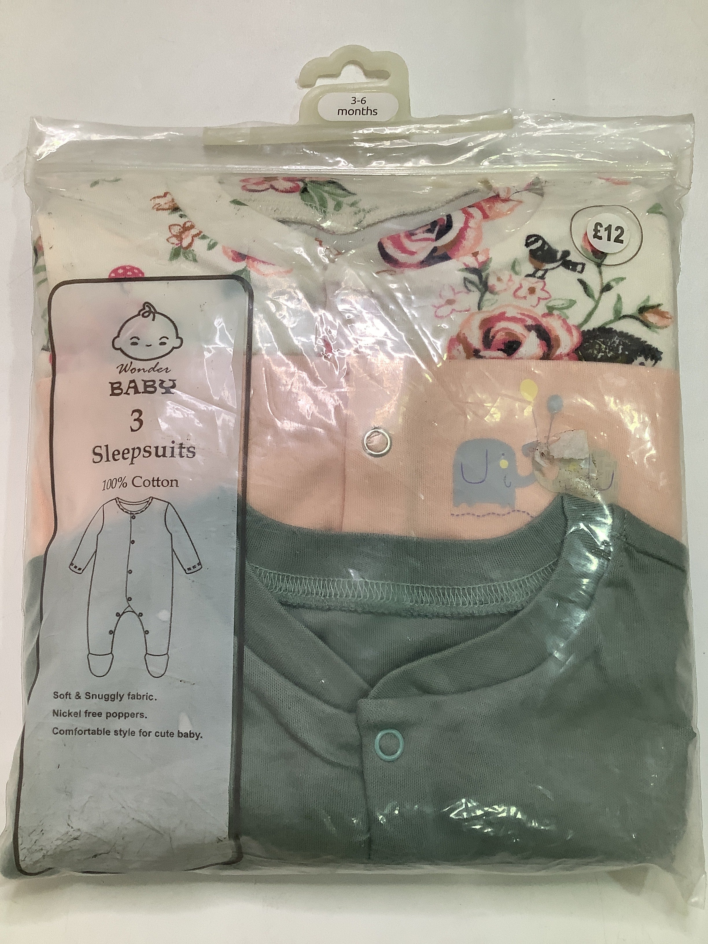 Wonder Baby 3in1 Overall Sleep suits (3-6months)