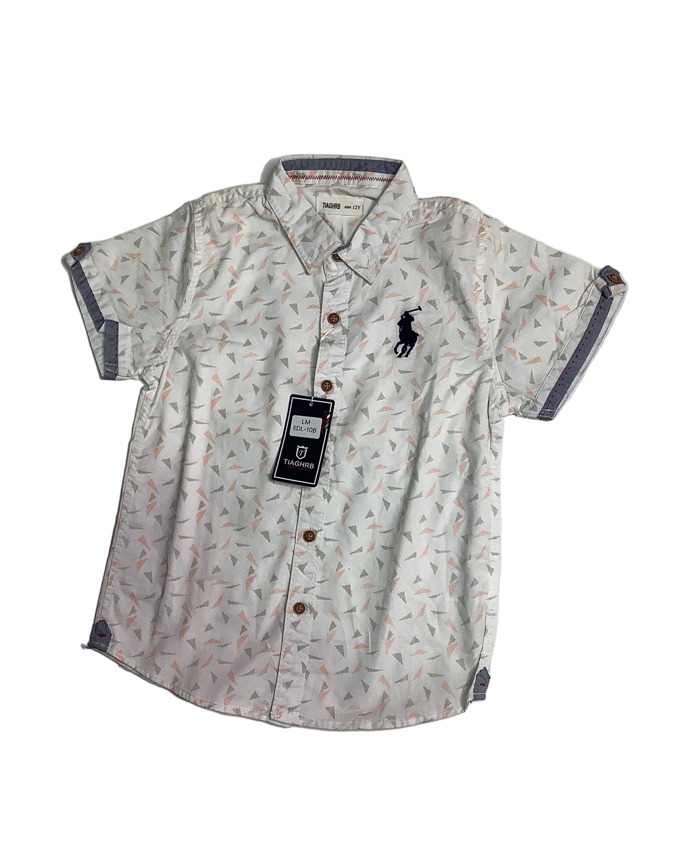 Tiaghrb Kids Short Sleeve Shirt(Style:EDL-106)