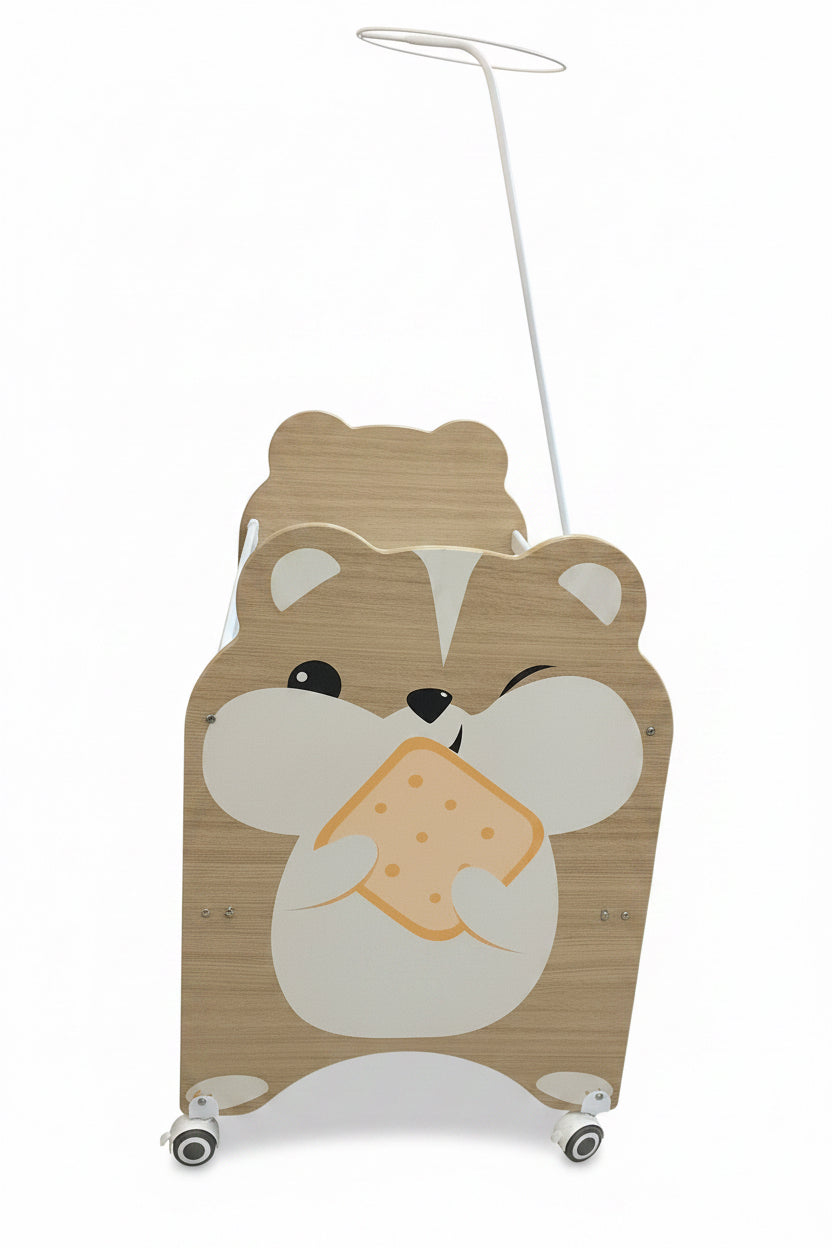 Baby Wooden Bed With Bear Design