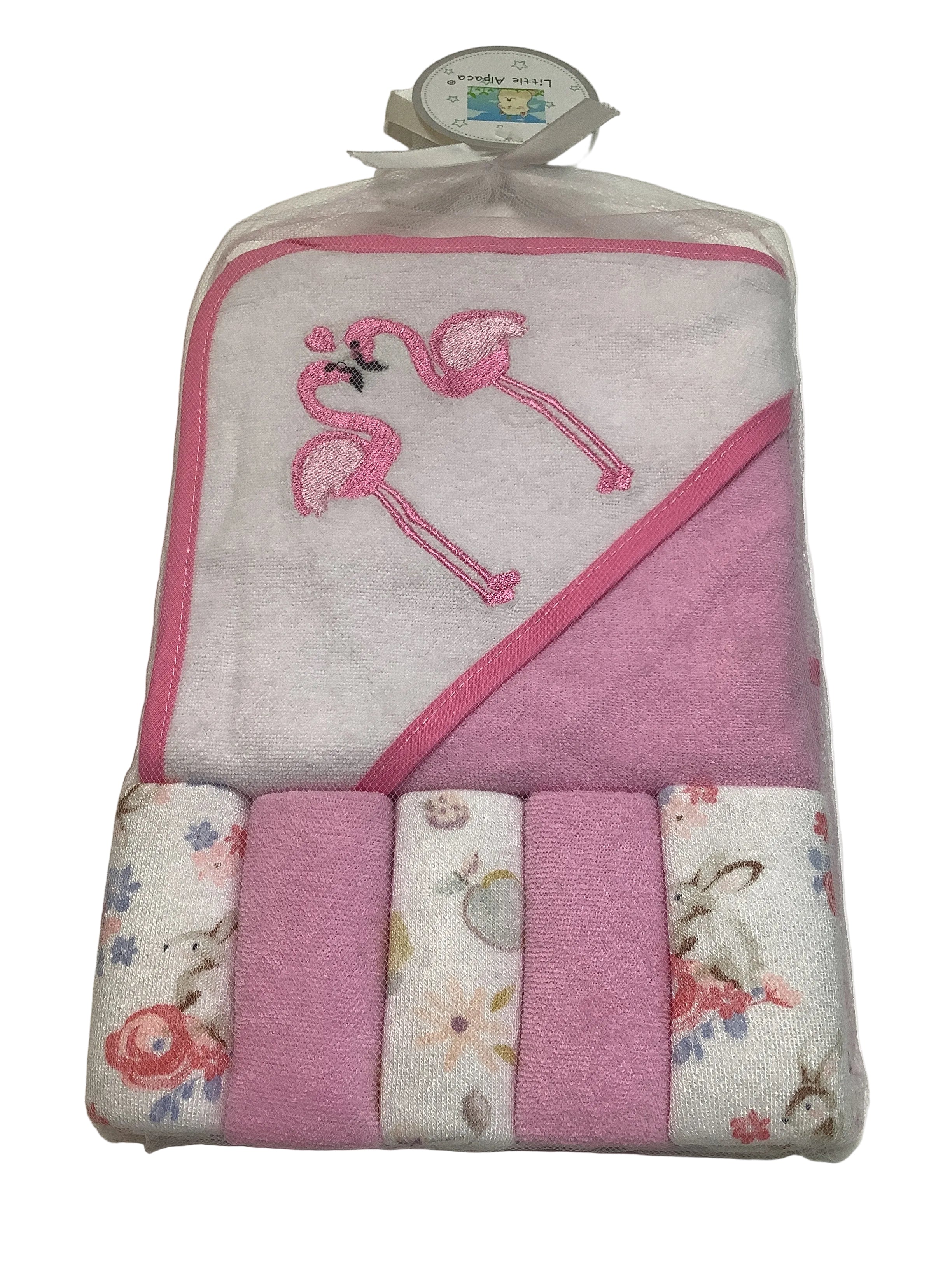 Little Alpaca Baby Hooded Towel with washcloths