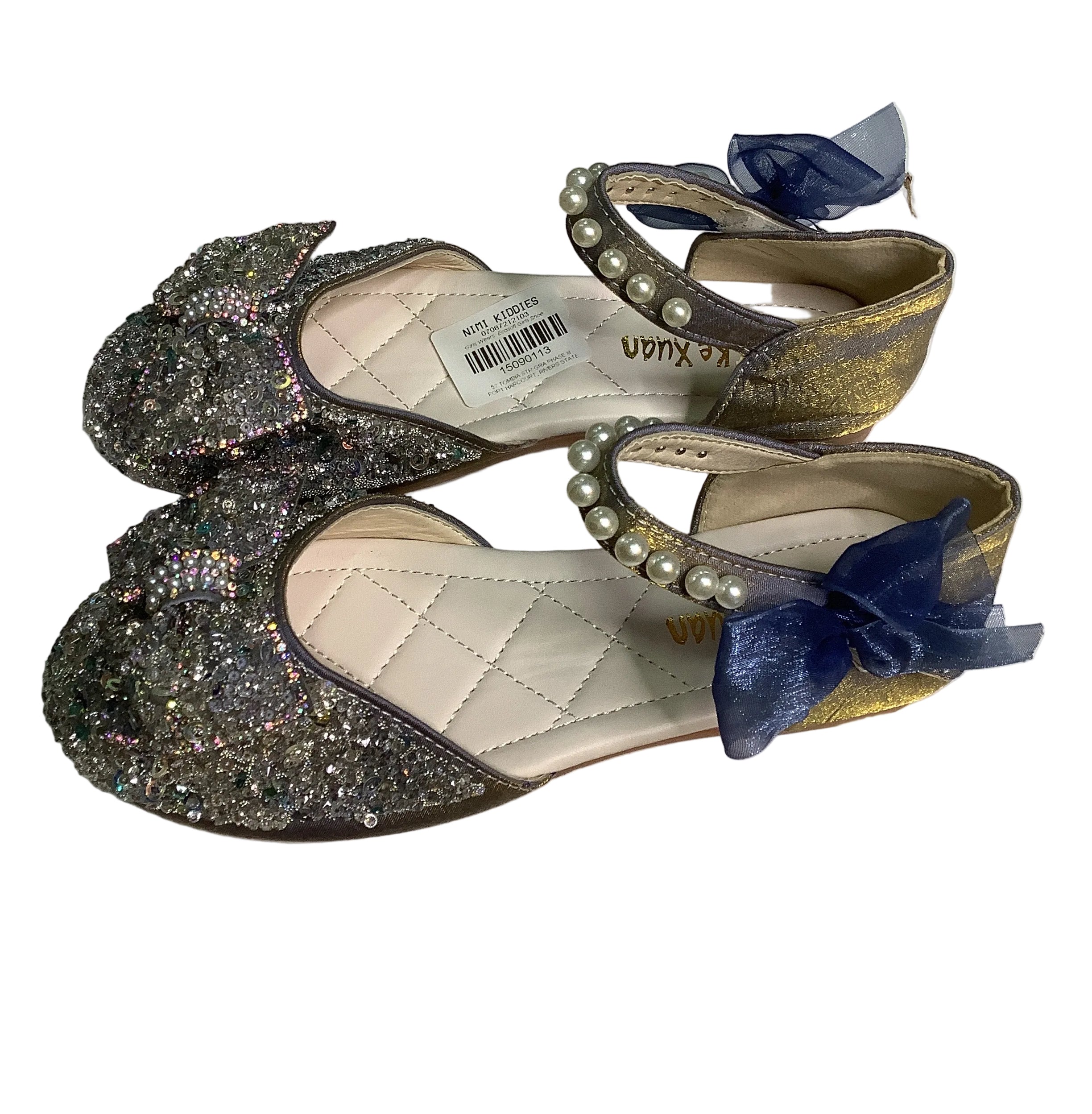 Meng Ke Xuan girls shoe with side bow tie