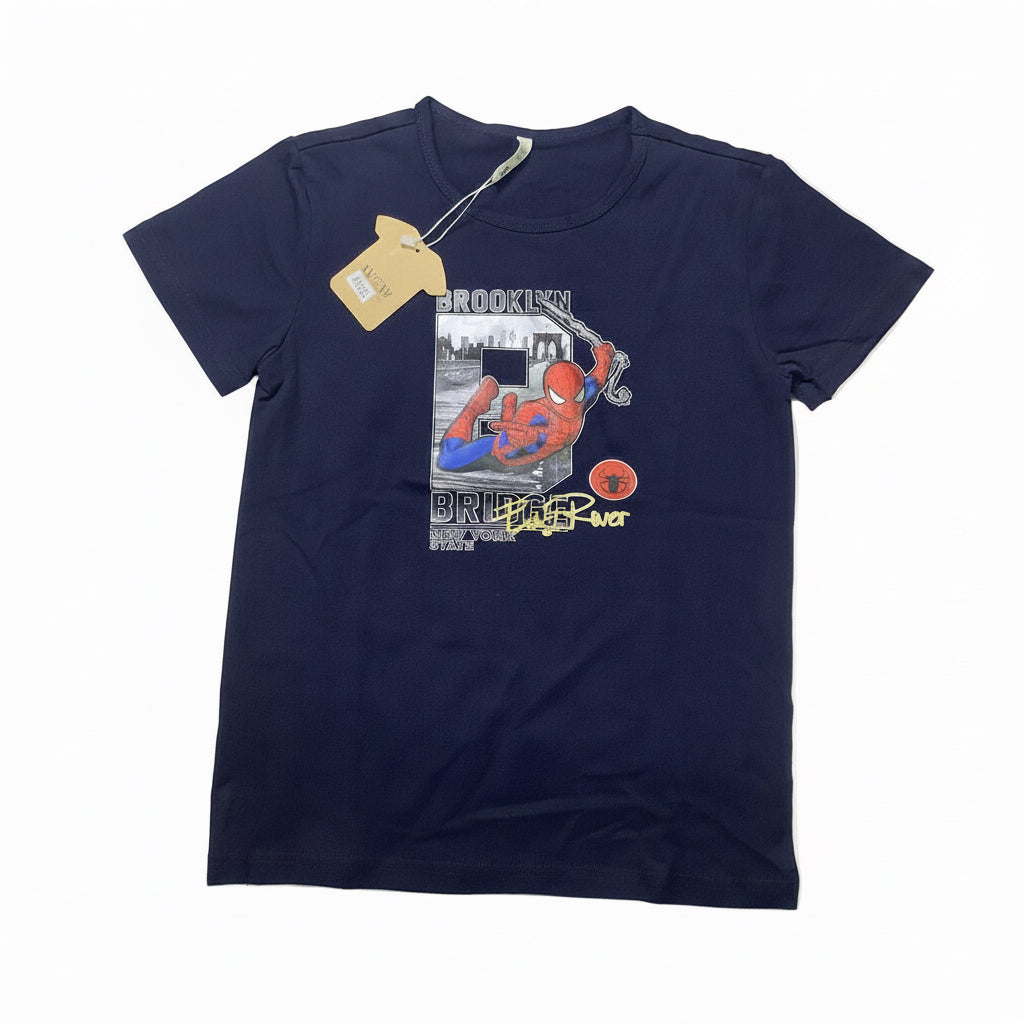 Wow Spider Man Character Kids’ Fashion Leisure T-Shirt