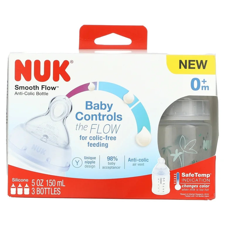NUK smooth flow anti-colic bottle 150ml (3 bottles 0m+)