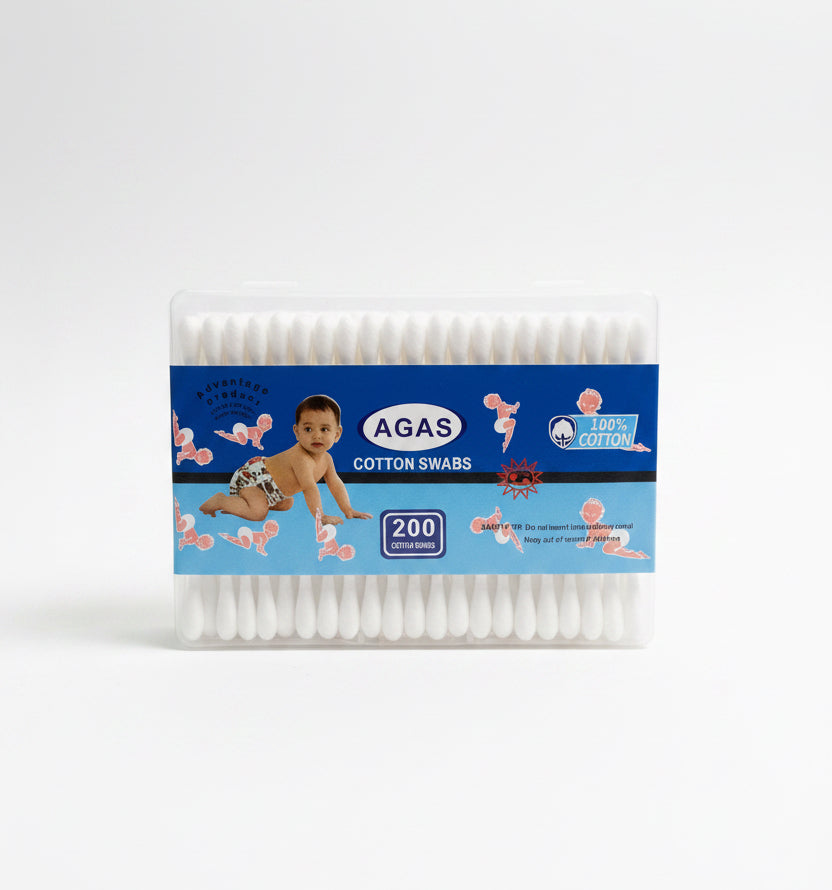 Agas Cotton Swabs Cotton Buds (200 Pcs).