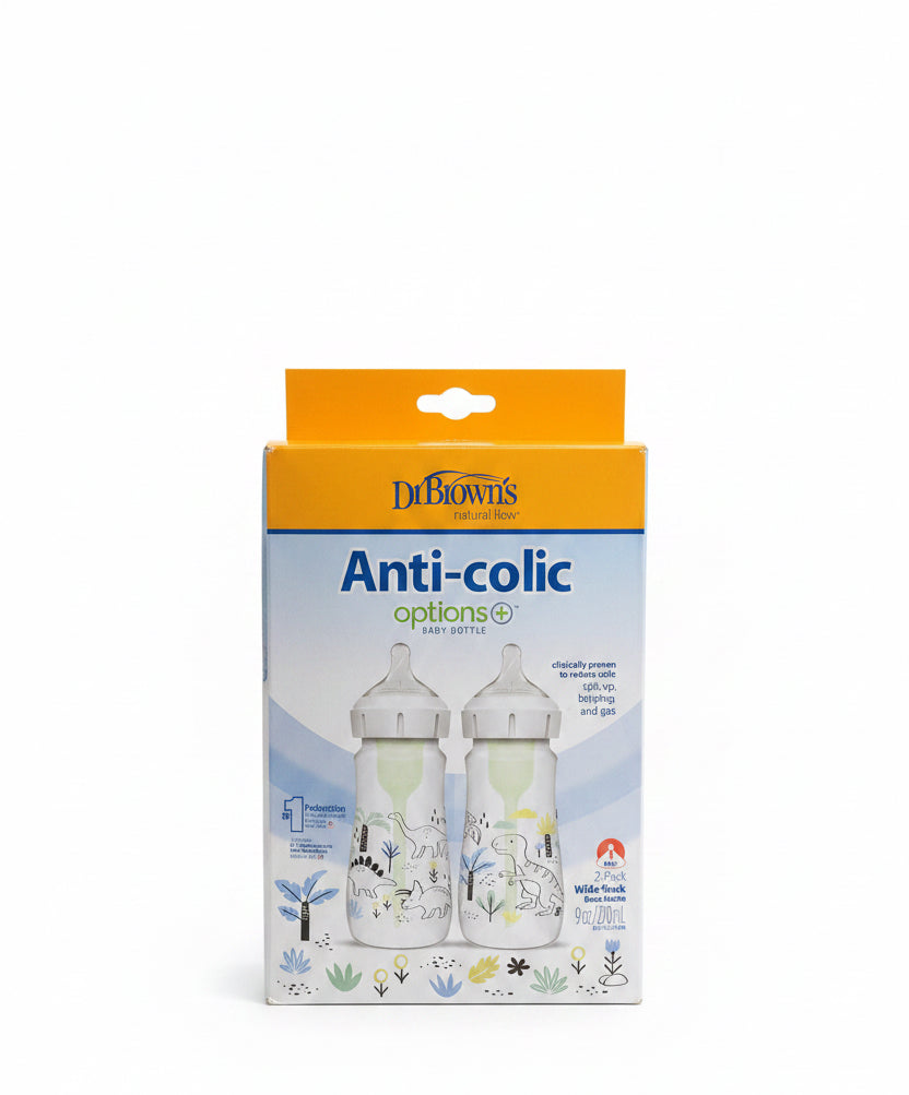 Dr Brown’s Natural Flow Anti-Colic Option+ Baby Bottle 2in1 Pack(270ml) 0m+