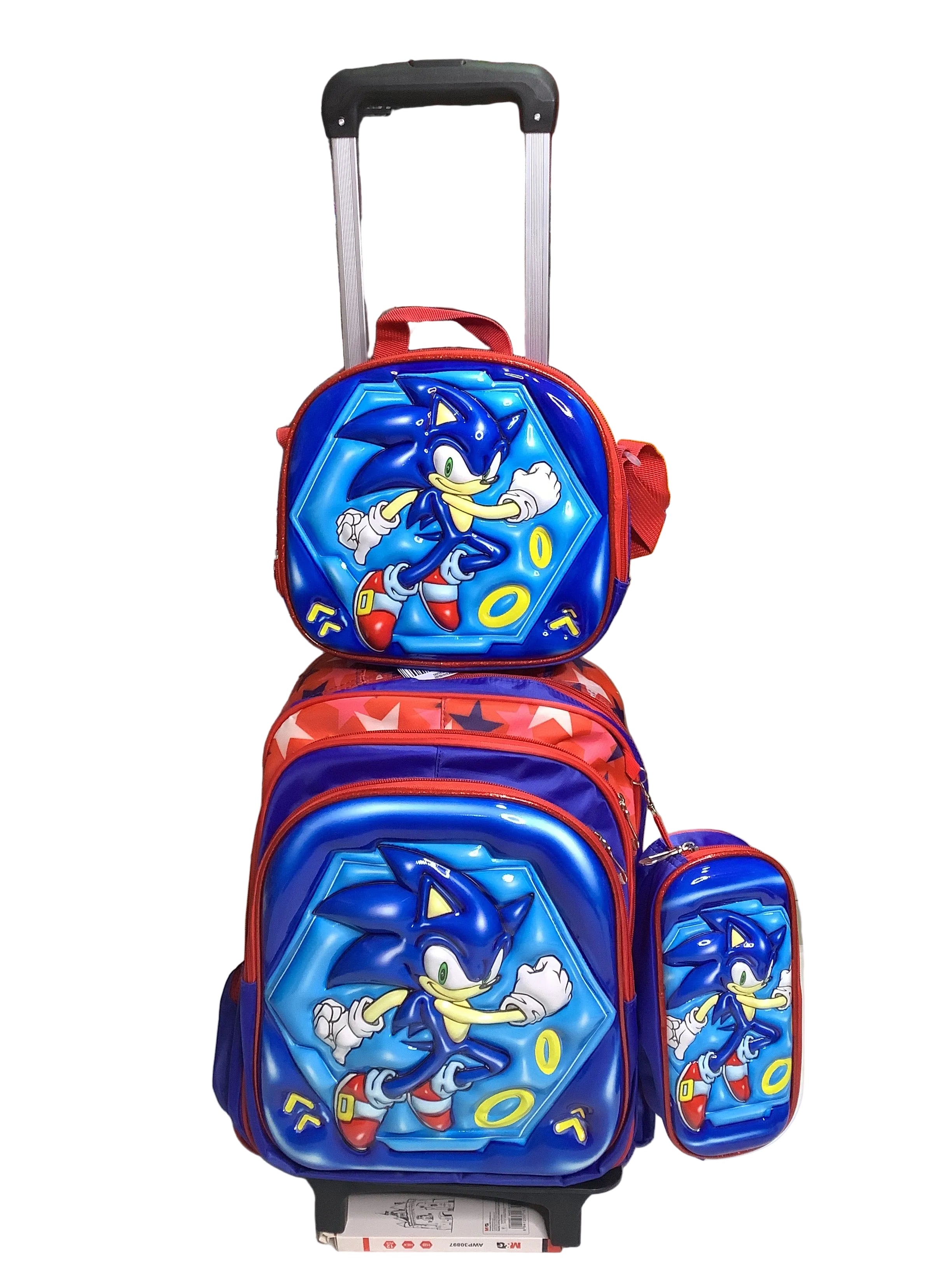 Sonic Character Back to School Trolley Bag With Lunch Bag