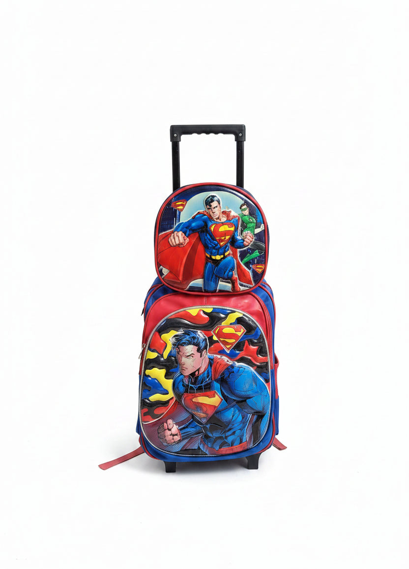 Superman 3in1 Back To School Trolley Bag.