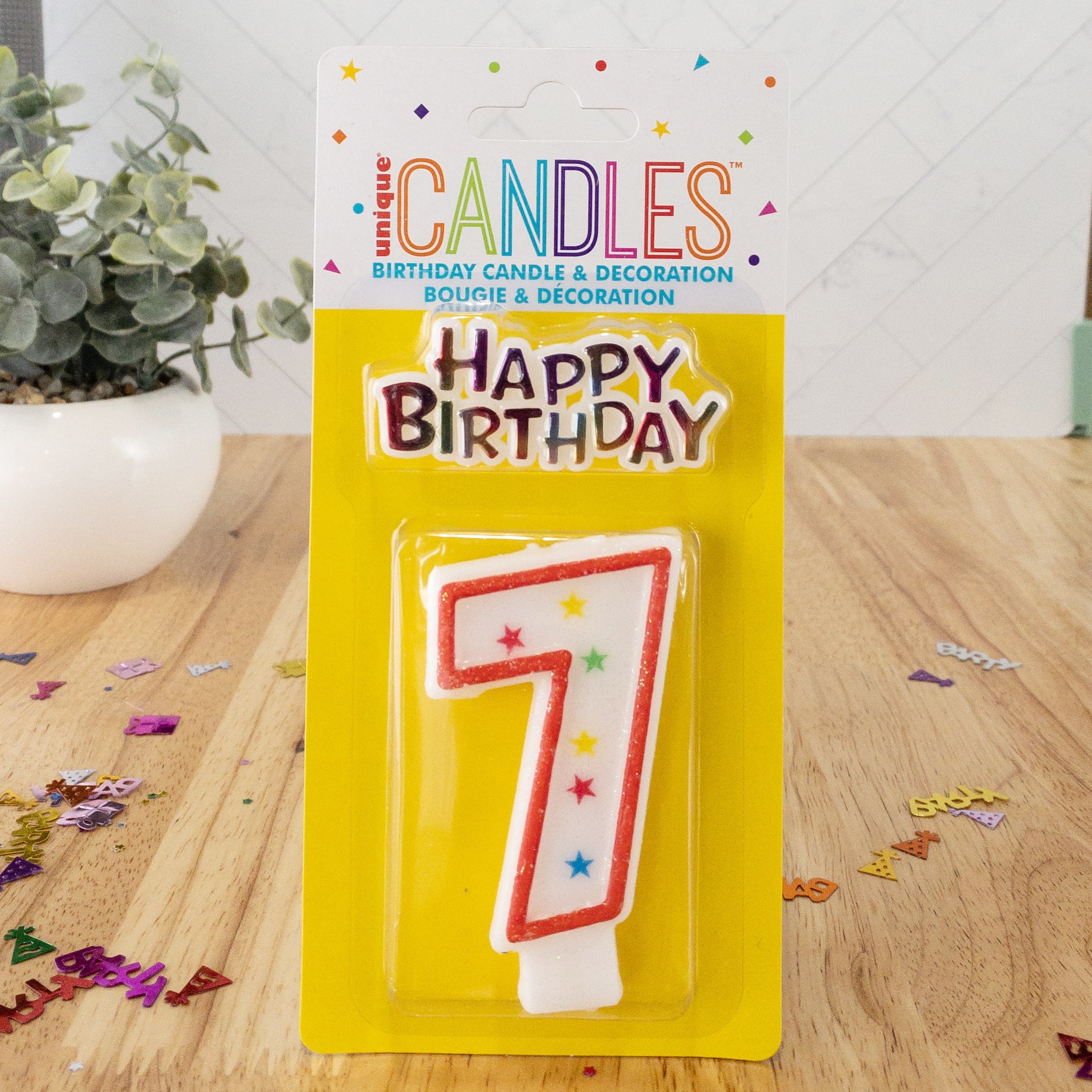 Happy Birthday Number Candle With Cake Décor.