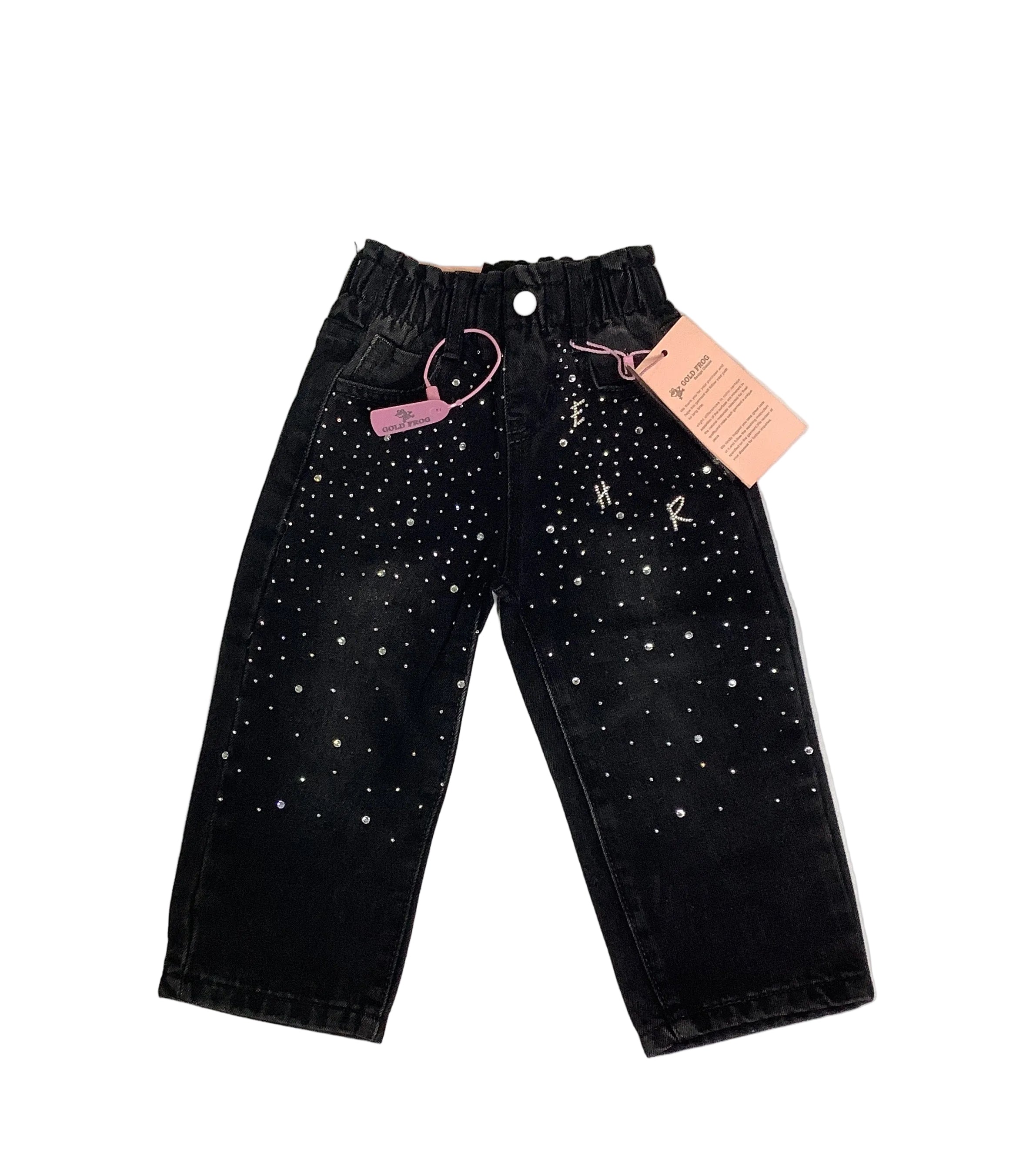 Gold Frog Girls Jeans Trouser With Stone Dsign.