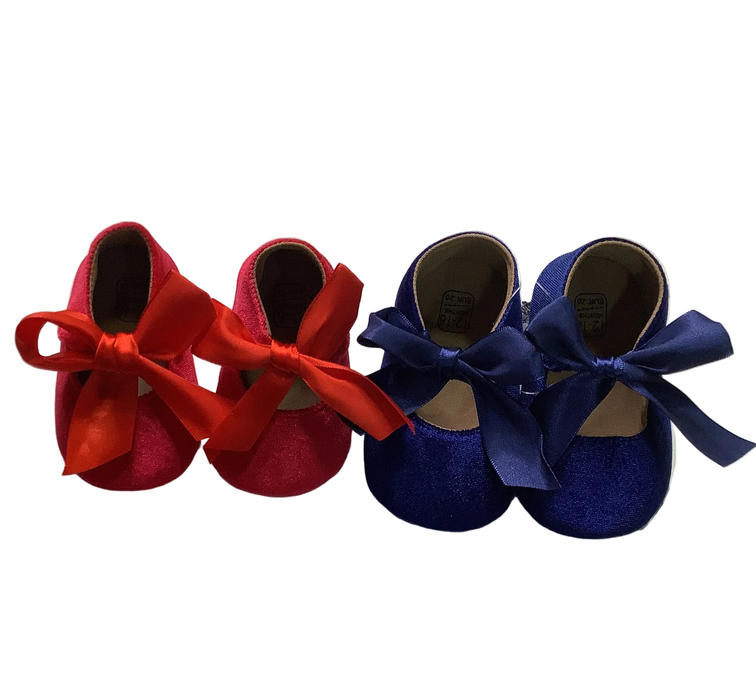 Baby Velvet Shoes With Bow Tie