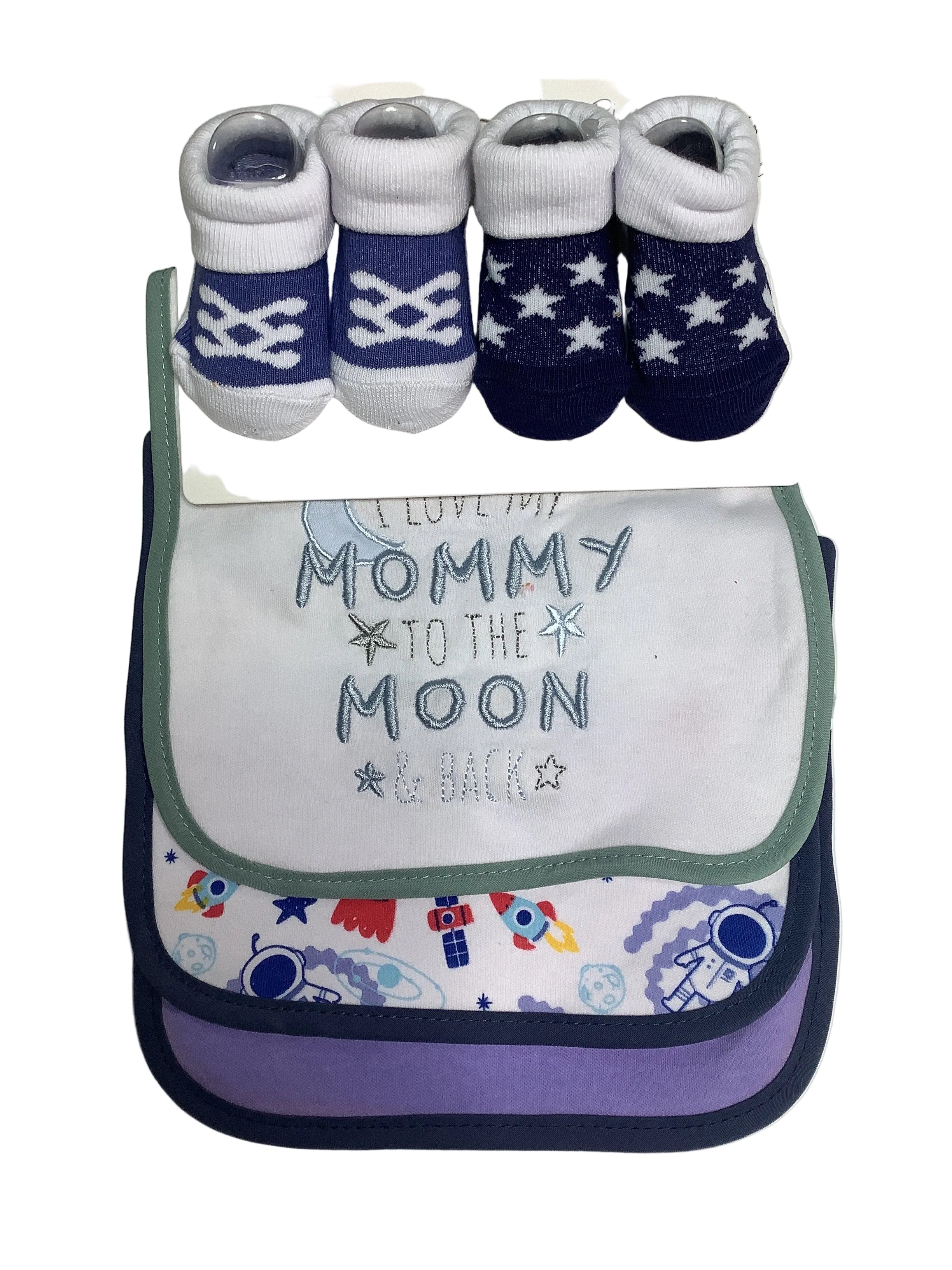 Hao Fu Bib & Socks 5 in 1 Sets ( 0-9Months)