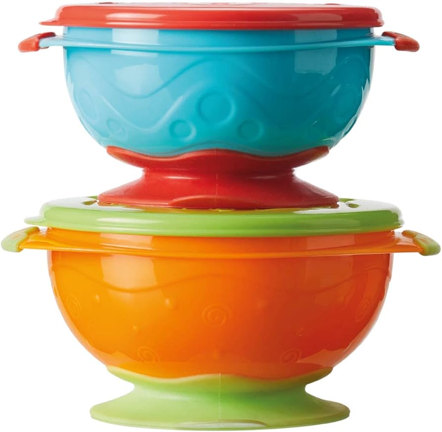 Nuby 2 suction bowls with lids