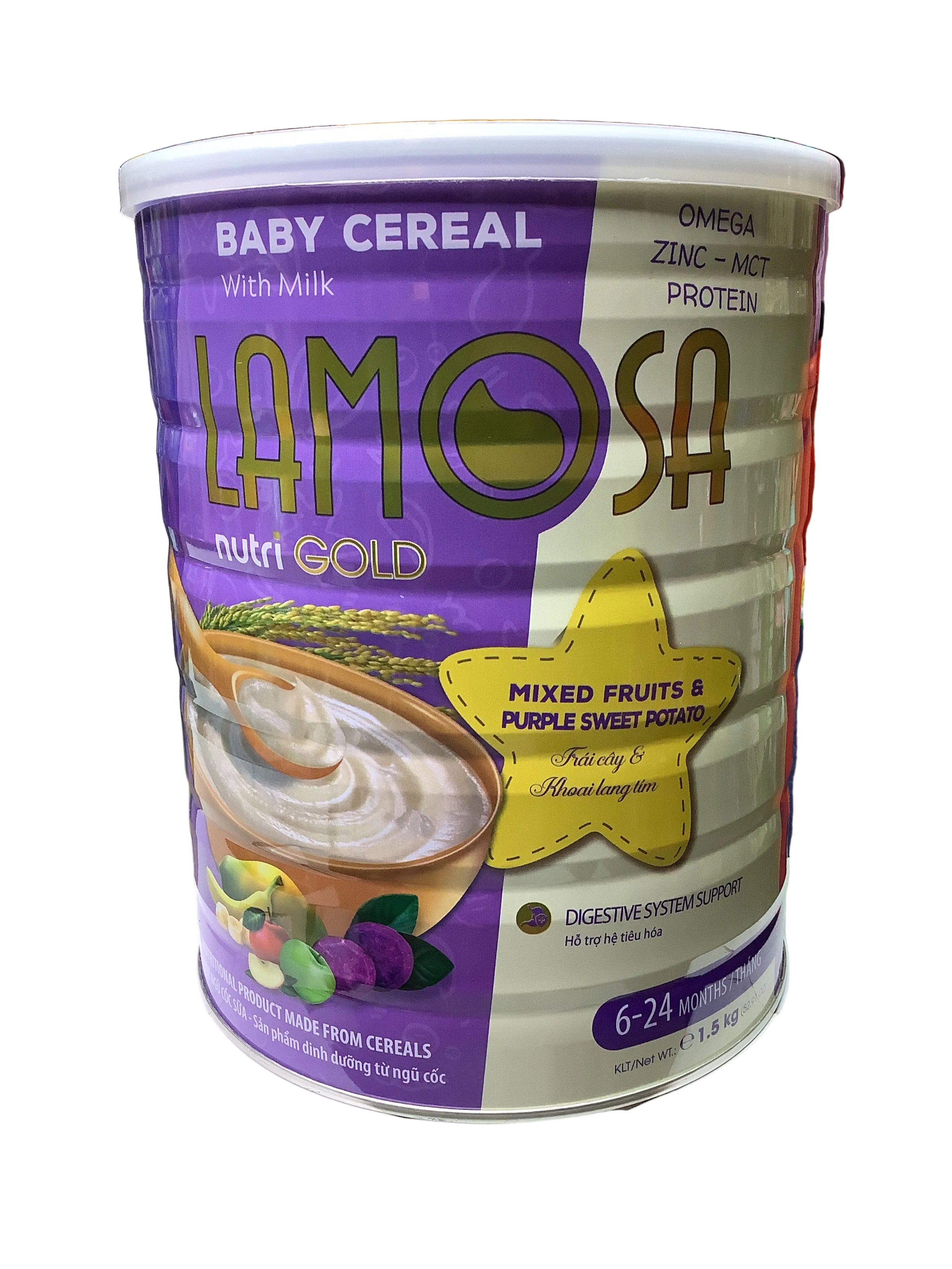 Lamosa Nutri Gold Mixed Fruits & Purple Sweet Potato Baby Cereal 1.5kg (6-24 Months)