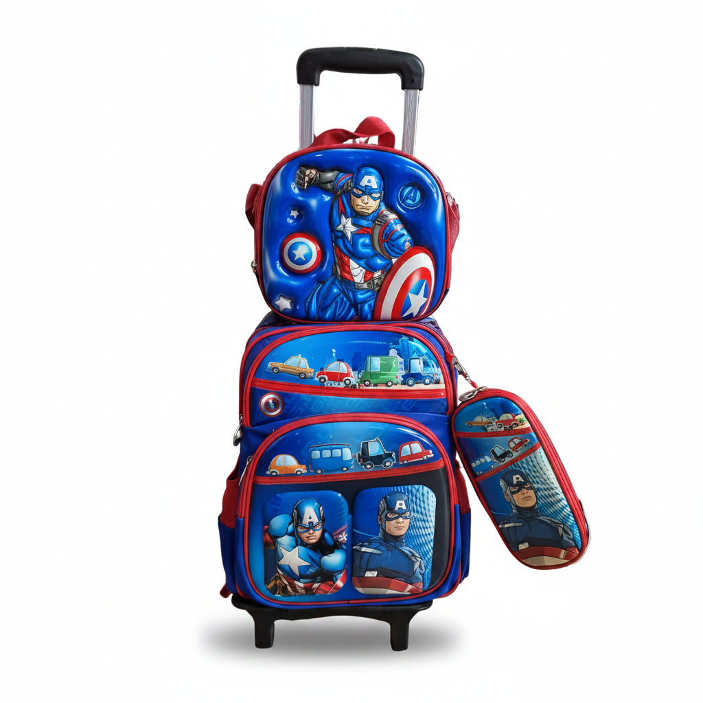Captain America 3in1 Back To School Trolley Bag.