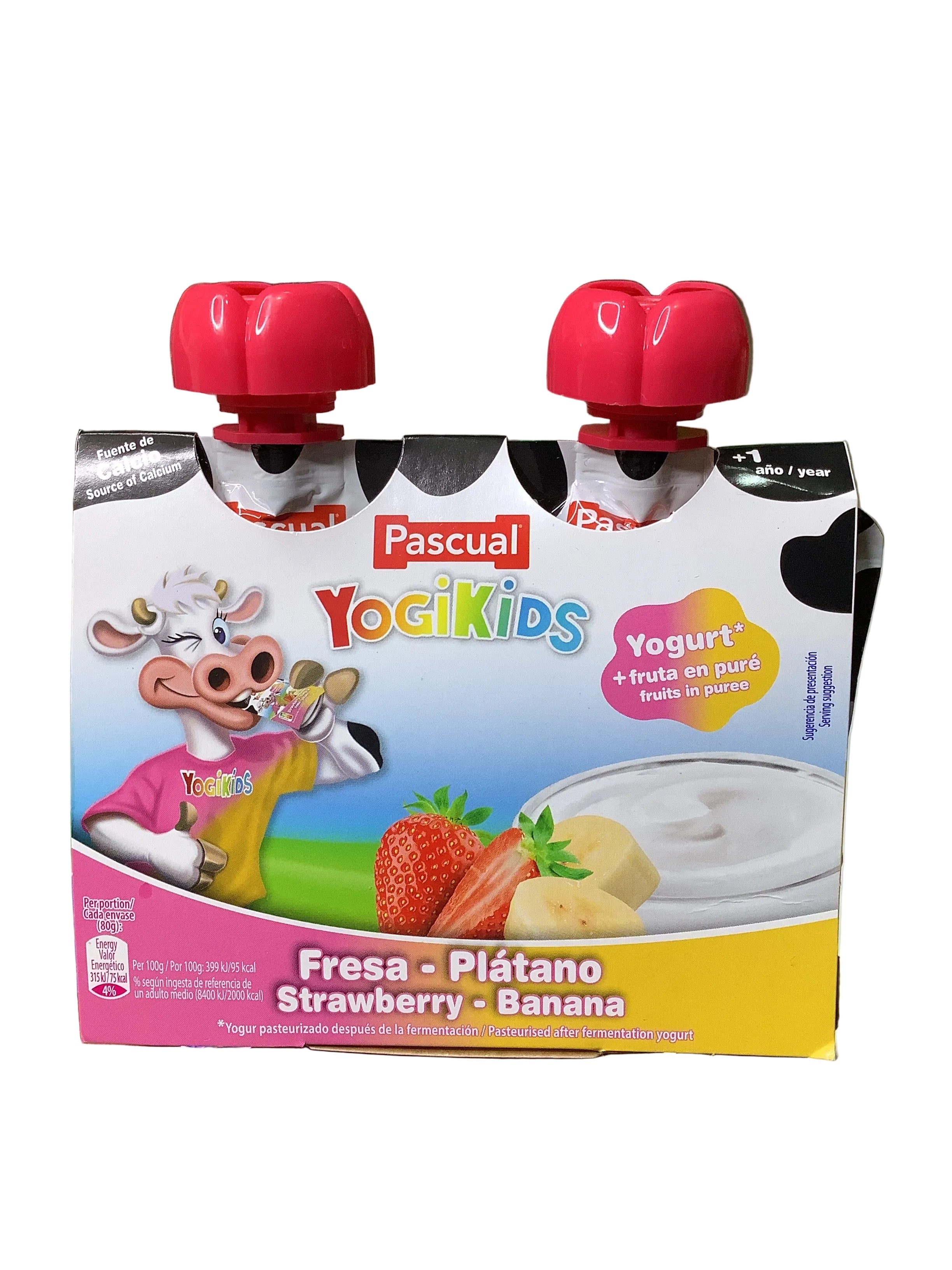 Pascual Yogikids Strawberry-Banana Yogurt Drink (2in1) 160g
