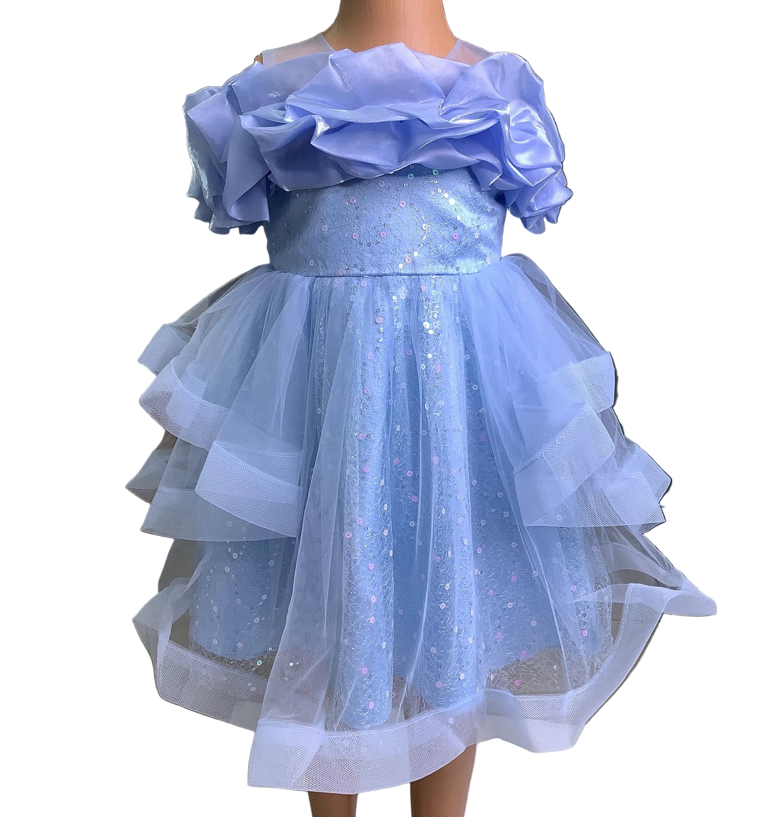 Baby Girl Blue Color Ball Gown