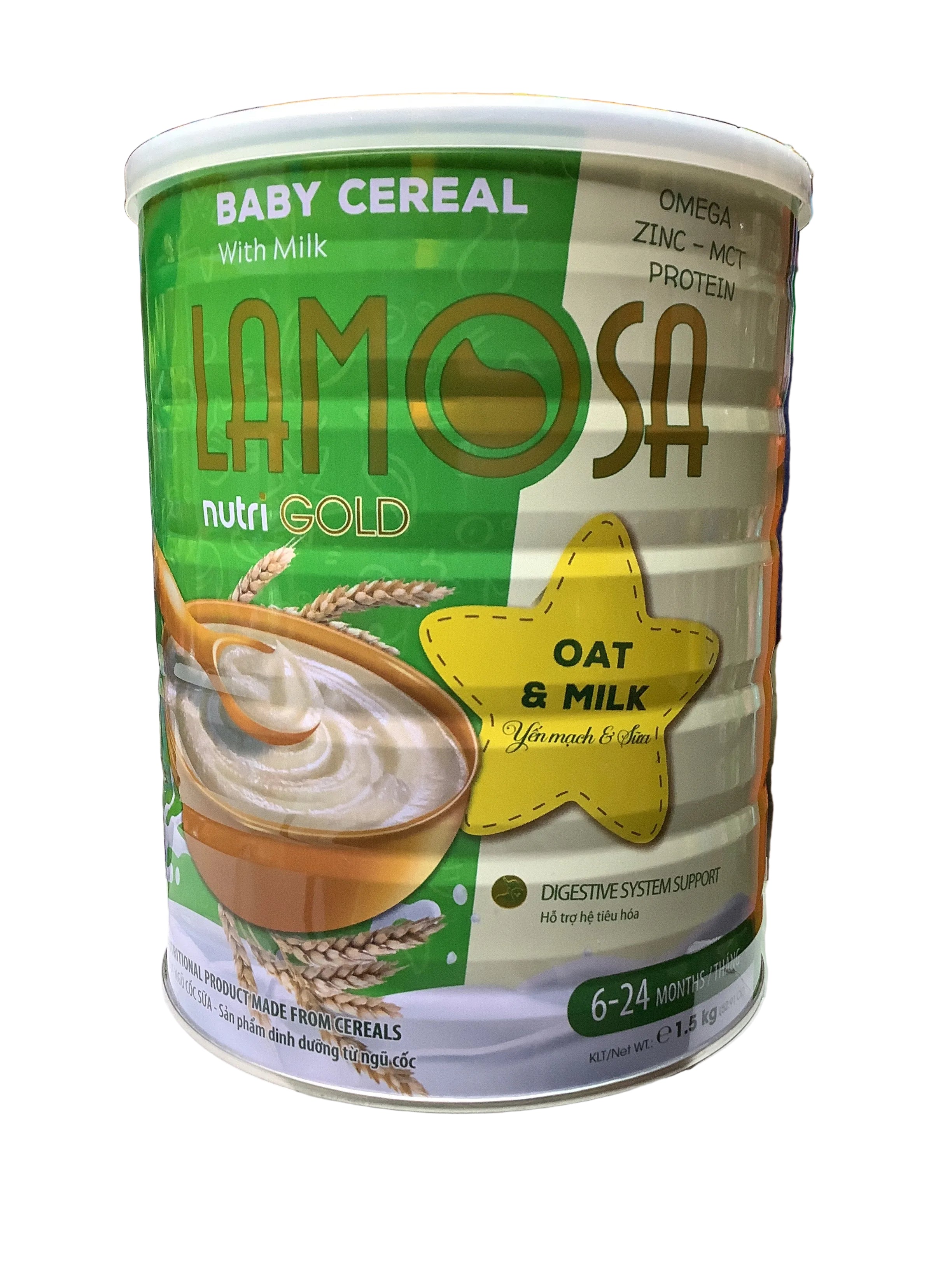 Lamosa Nutri Gold Oat & Milk Baby Cereal With Milk 1.5kg (6-24 Months)
