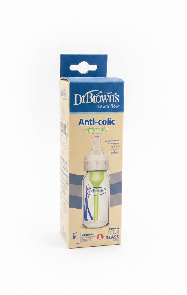 Dr Brown’s Natural Flow Anti-Colic Option+ Baby Glass Bottle 150ml(0m+)