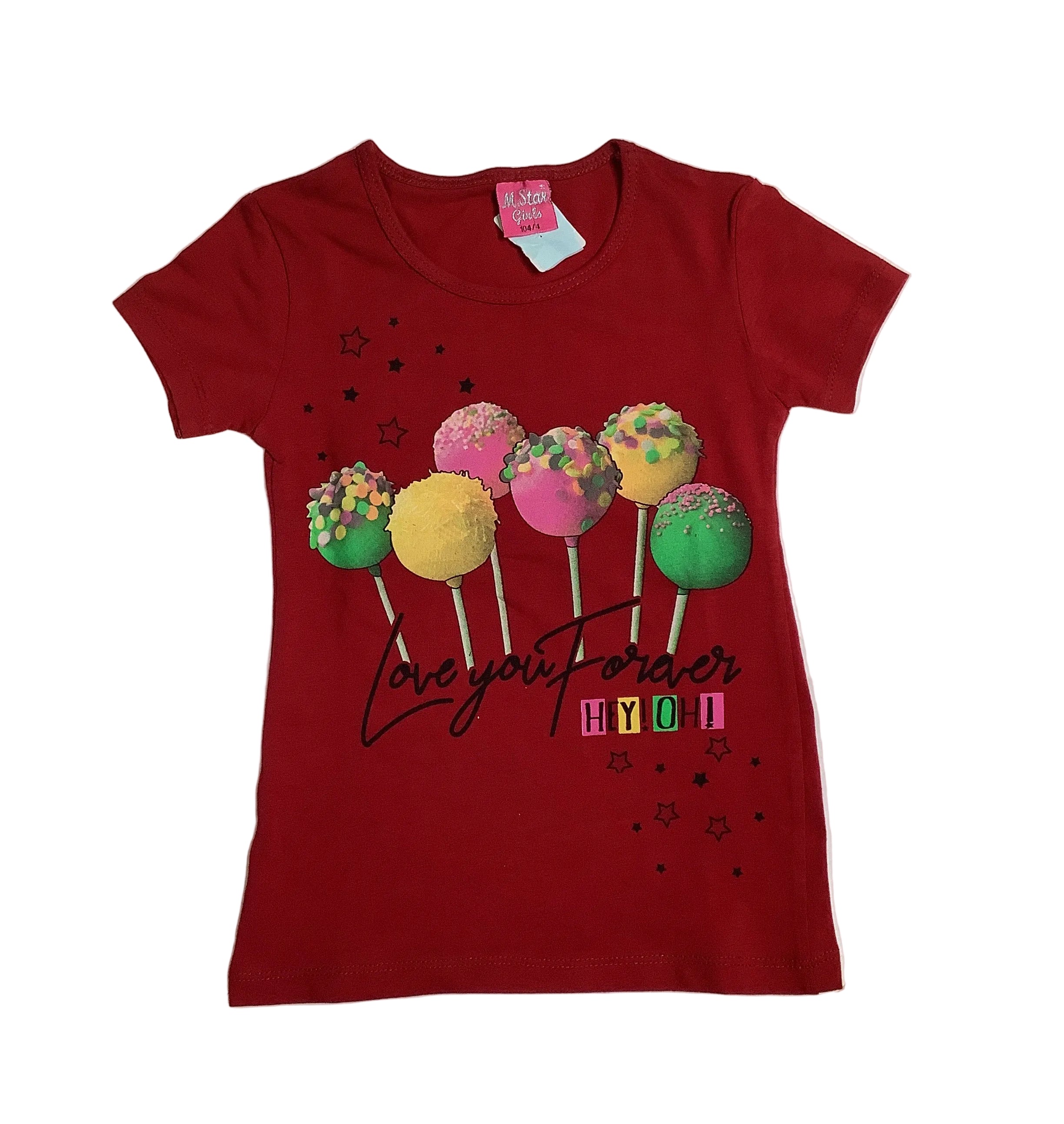 M.Star Girls Love You Forever Round Neck Girl Top