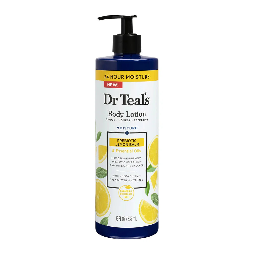 Dr Teals Body Lotion Moisture (Prebiotic Lemon Balm) 532ml.