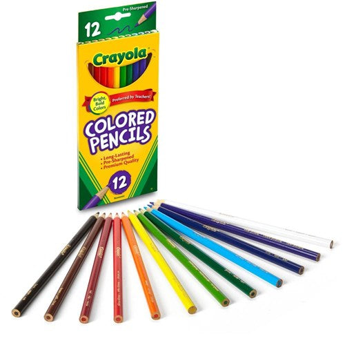 12 CRAYOLA COLORED PENCILS