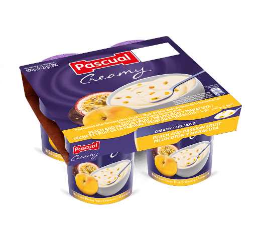 Pascual Creamy Peach and Passion Fruit Yogurt (4pk)