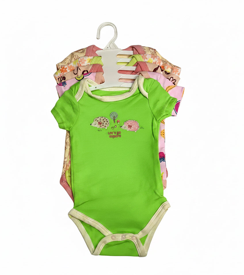 5in1 Colored Baby Body Suits 3-6m