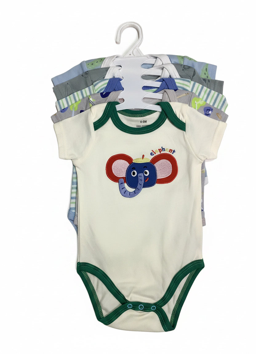 5in1 Colored Baby Body Suits 6-9m