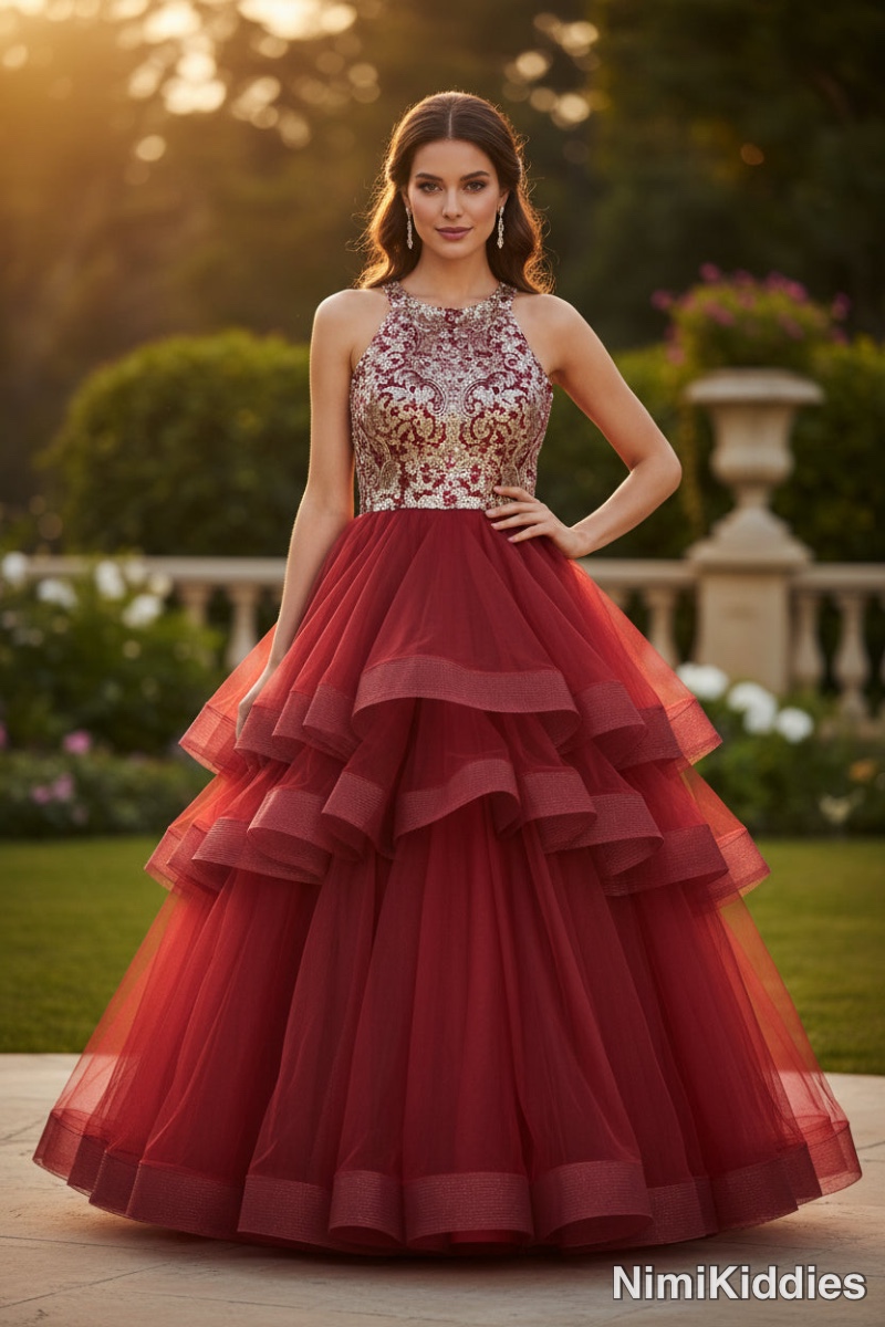 KeiKei Girl's Payet Gown