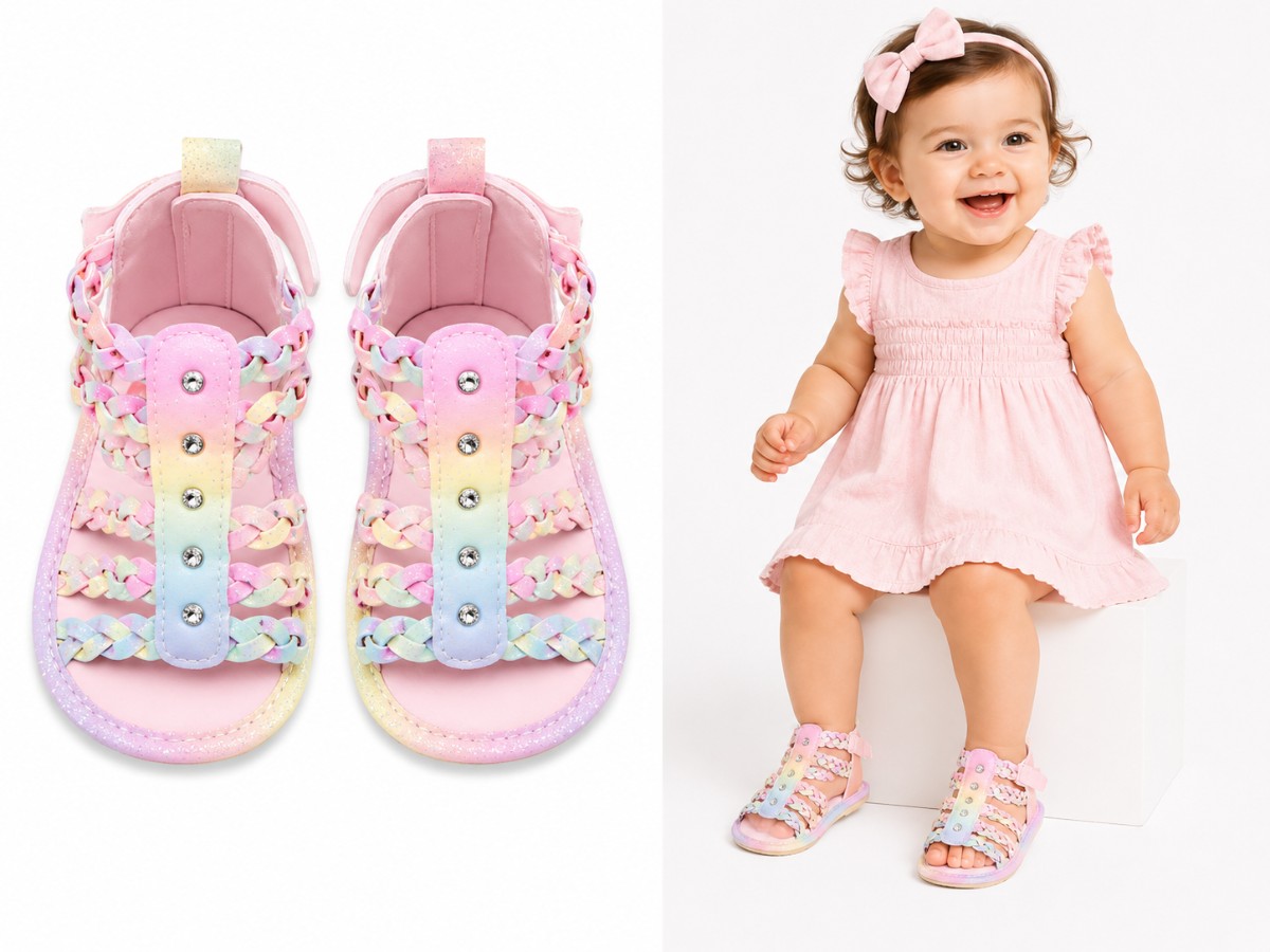 Rainbow Coloured Baby Sandals